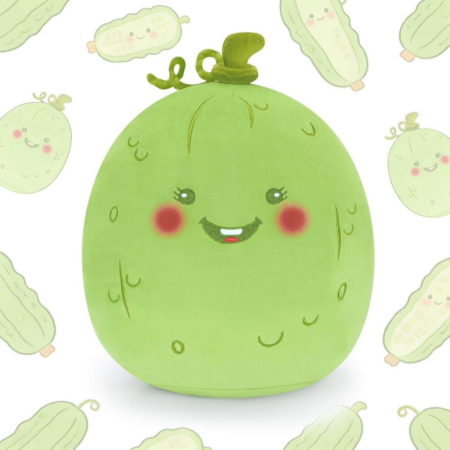 LuxusKollektion Kuscheltier Plüschtier Kuscheltier Kawaii Kissen Plüsch 30cm Gurke Grün