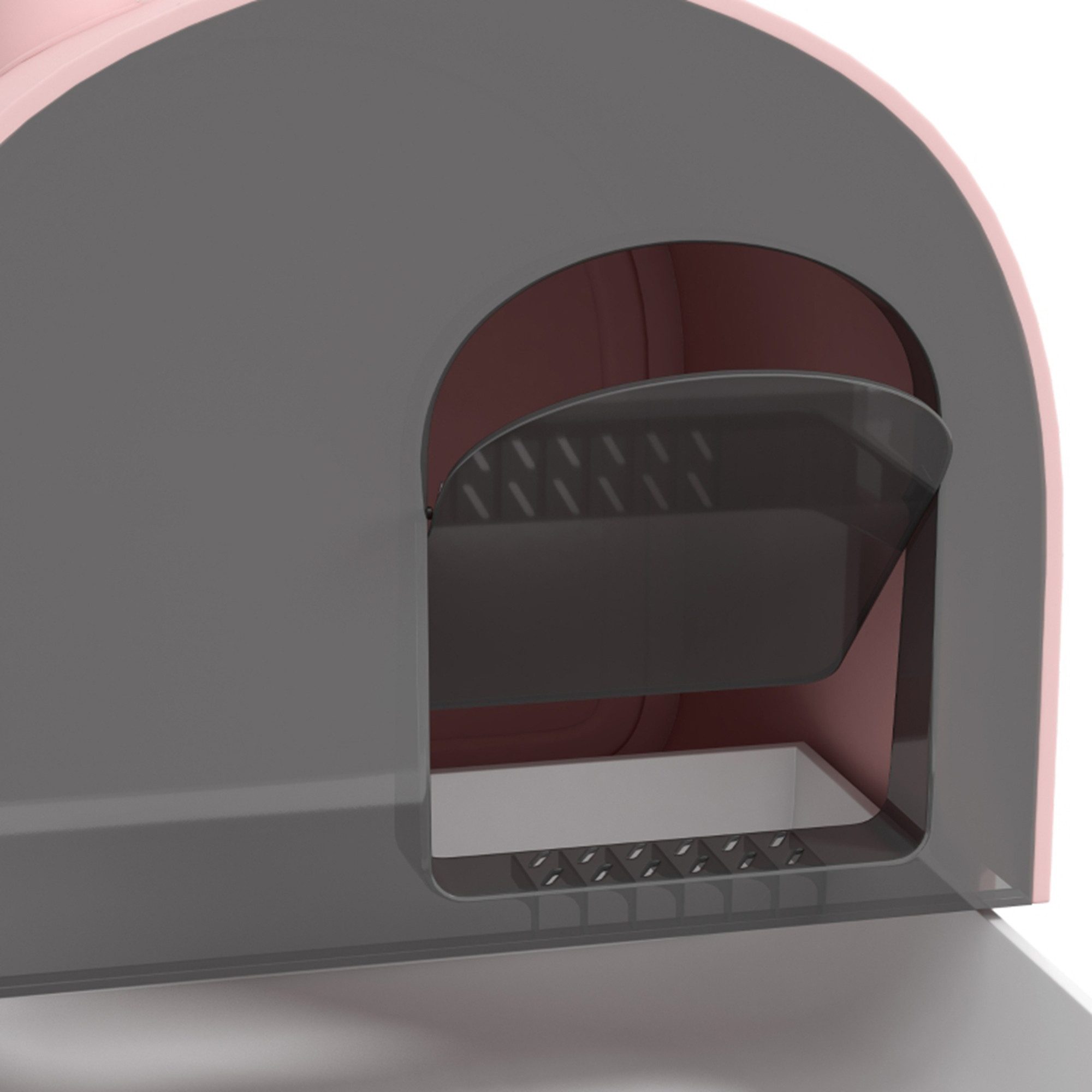 MC Star Katzentoilette mit Deckel, Streuschaufel, Schmutzfangmatte, Kunststoff, Rosa/Schwarz