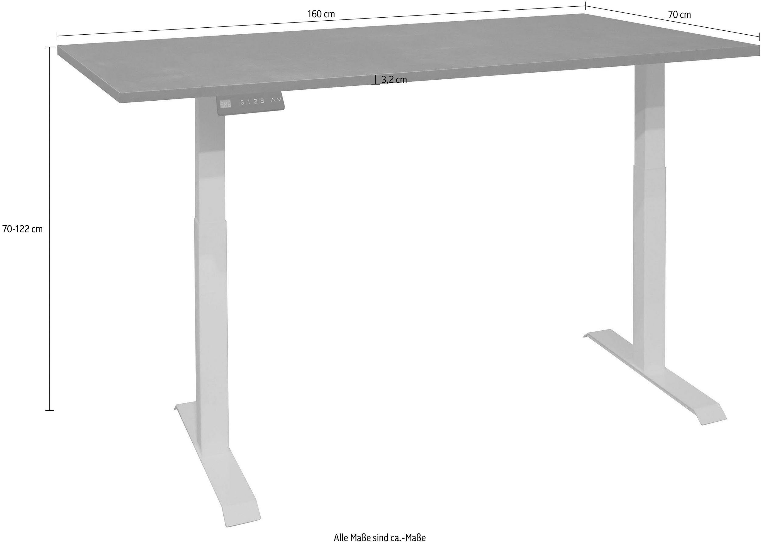 cm, Office, silber elektrisch oak System Schreibtisch höhenverstellbar oak Big | Mäusbacher texas 160 Breite texas /