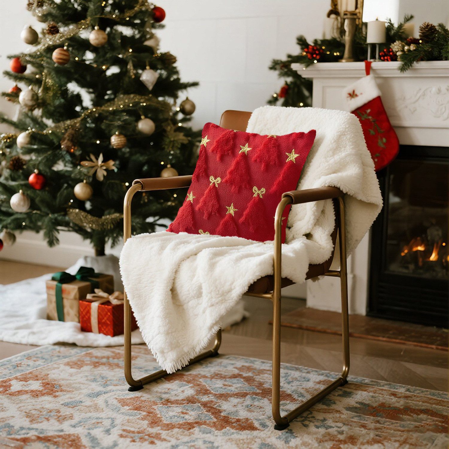 Coonoor Kissenbezug Weihnachts-Kissenbezug, Weihnachtsbaum-Hausdekoration günstig online kaufen