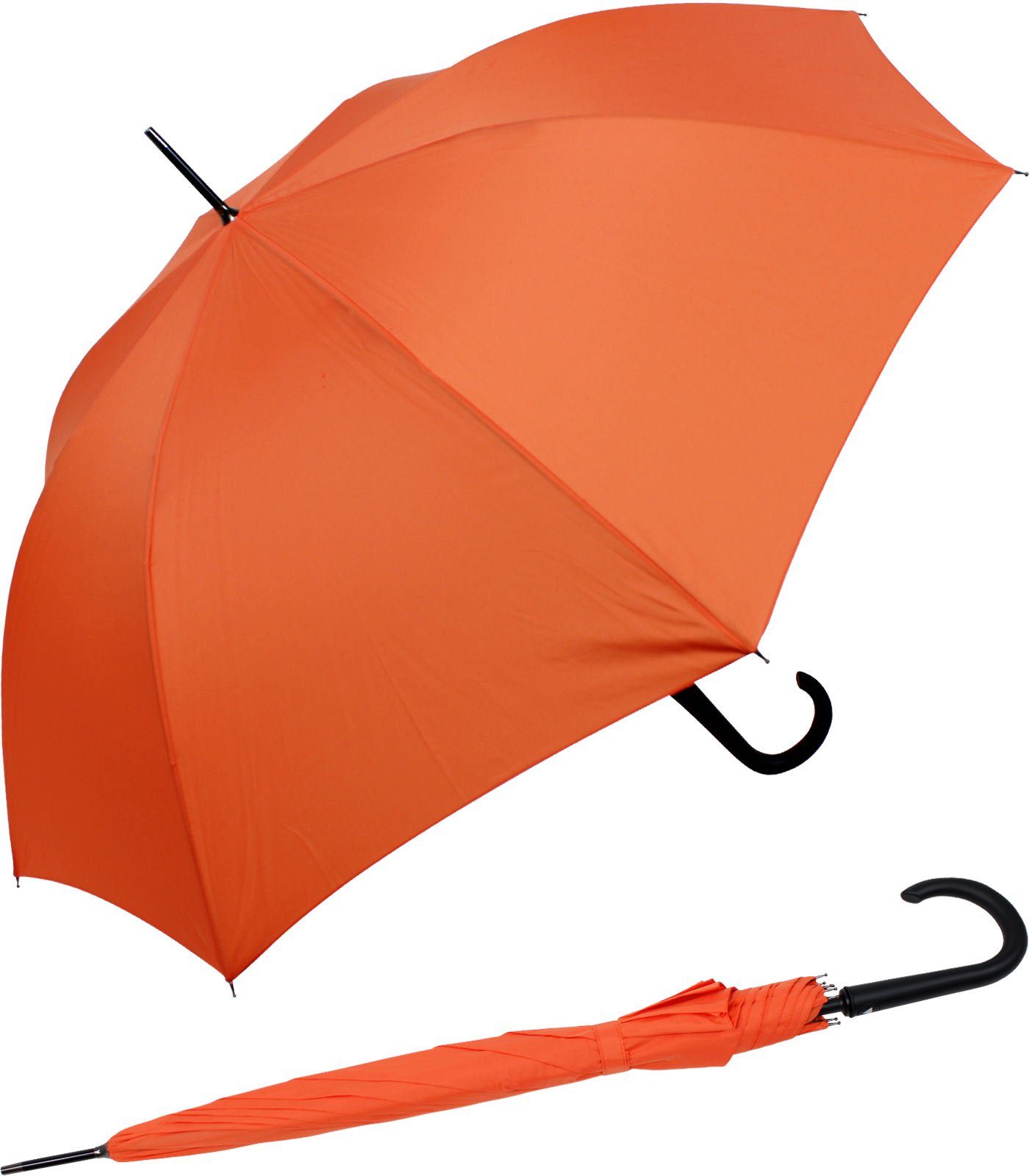 Auf-Automatik, RS-Versand orange mit Stahl-Fiberglas-Gestell, Langregenschirm Regenschirm stabiler integrierter Auslöseknopf großer
