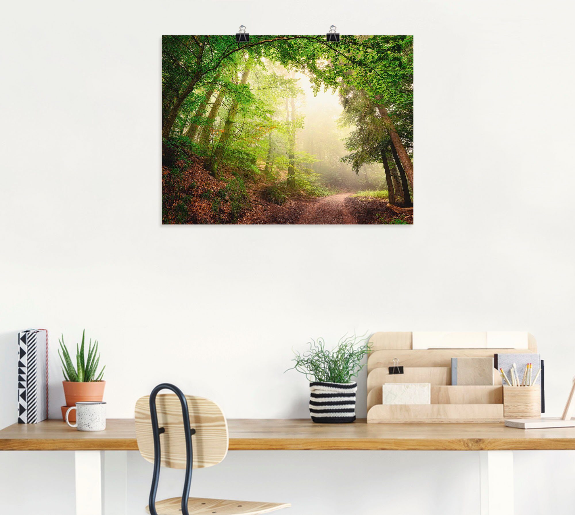 Wald durch Wandaufkleber Größen oder St), Poster Torbögen Bäume, (1 versch. als Artland Leinwandbild, Natürliche Wandbild Alubild, in
