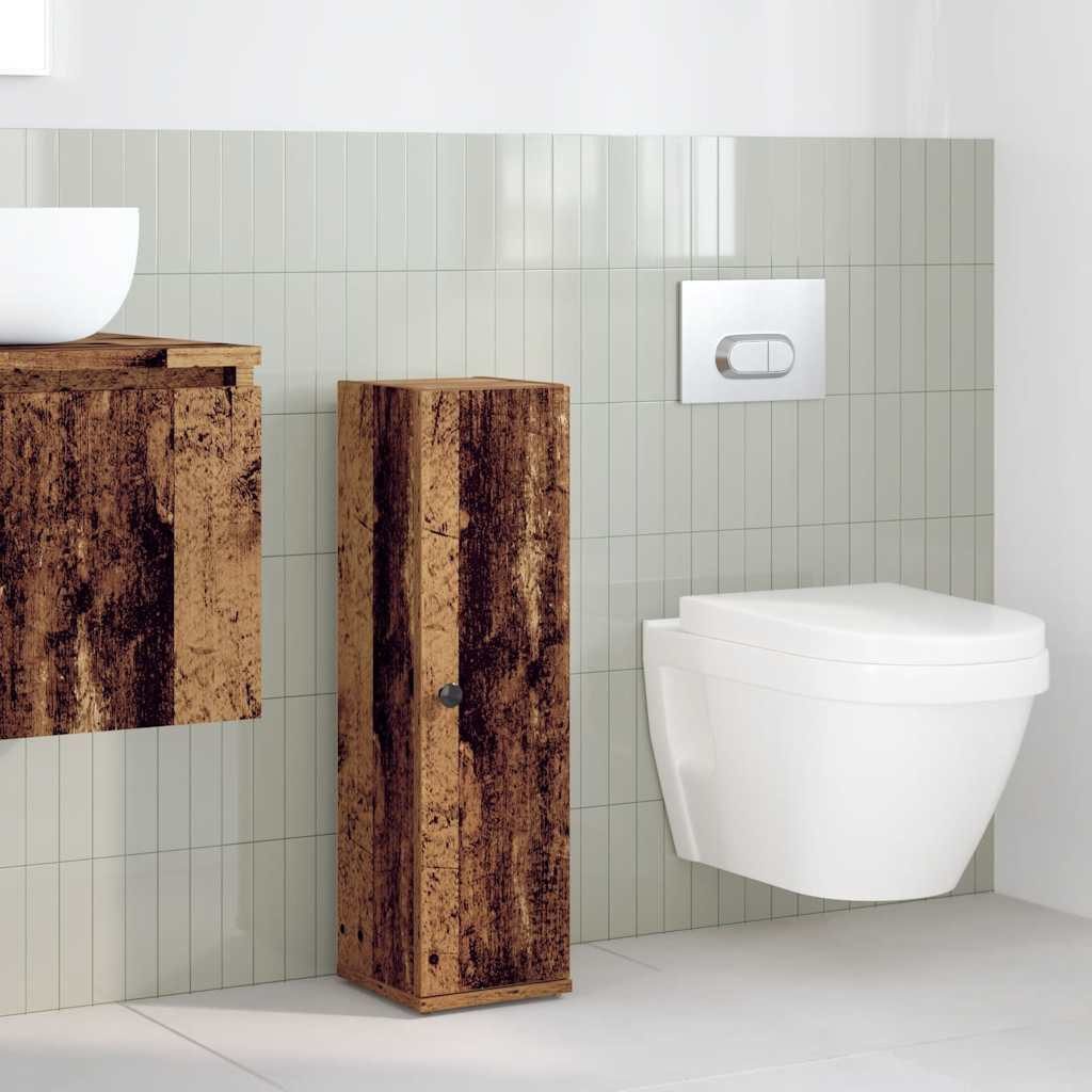 vidaXL Badezimmer-Set Badezimmerschrank mit Rollenhalter Altholz-Optik günstig online kaufen