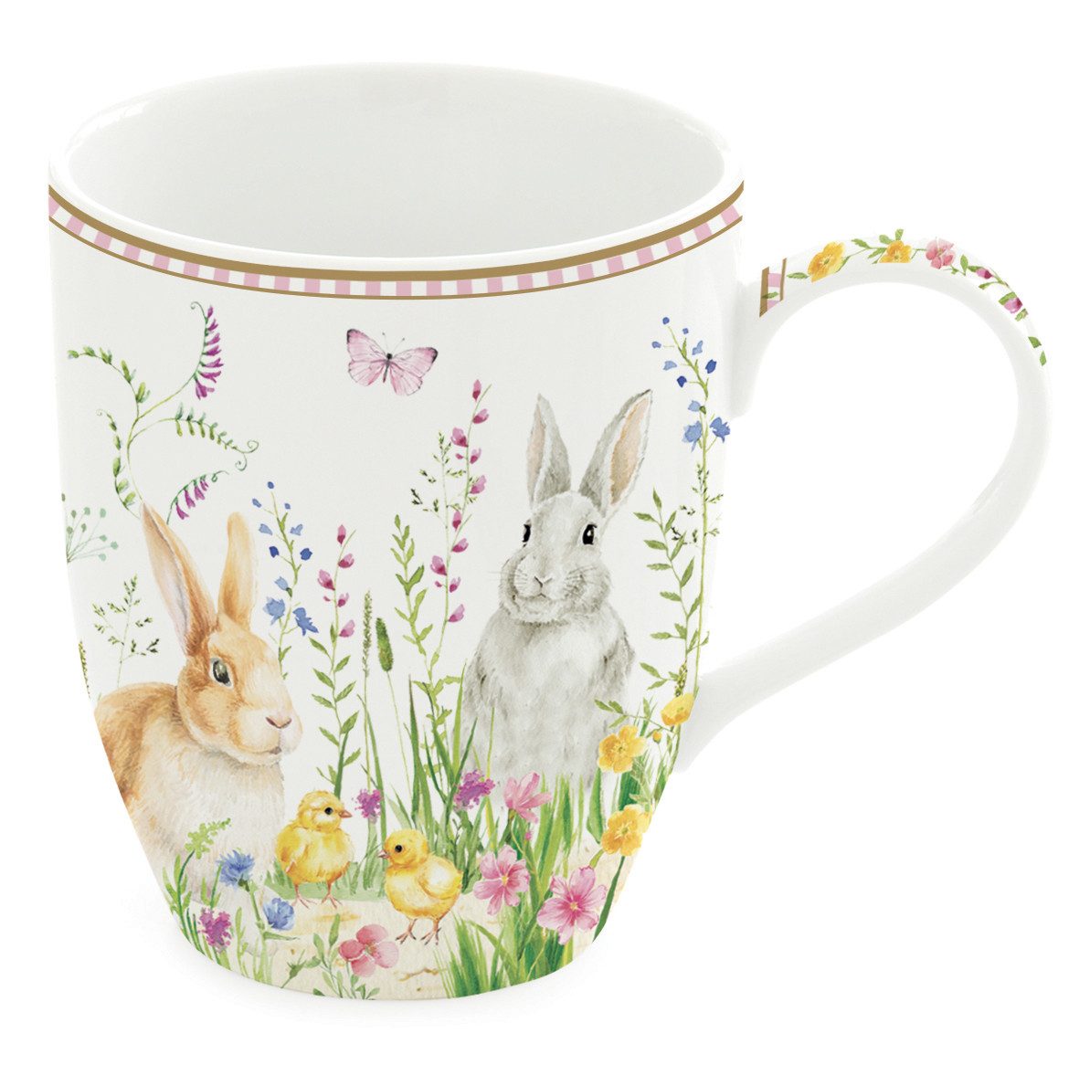 EasyLife Tasse Happy Easter, Porzellan, Höhe: 10.5cm, Farbe: Mehrfarbig, Motiv: Ostern