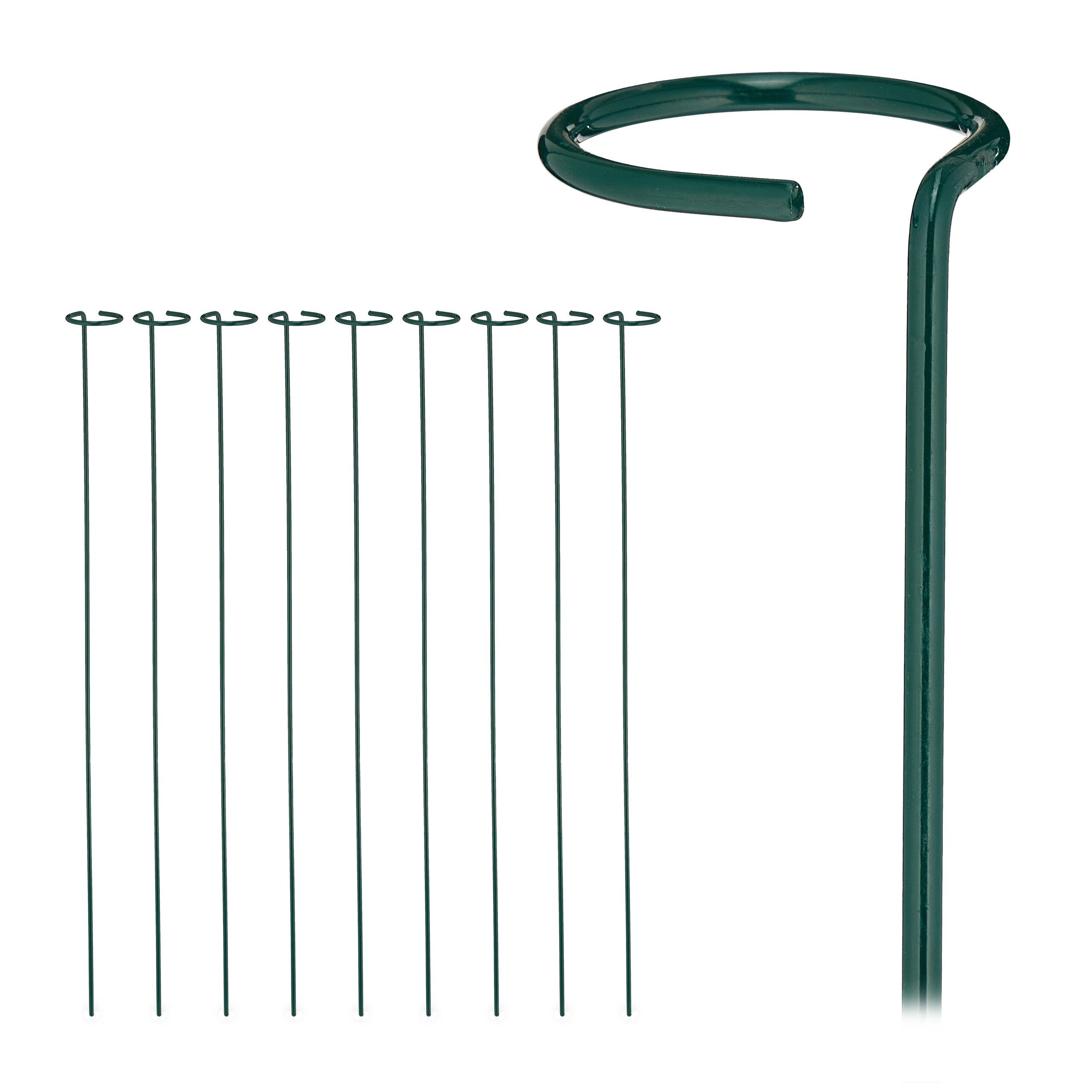 relaxdays Rankhilfe 10er Set Pflanzstäbe aus Metall, 10 St.