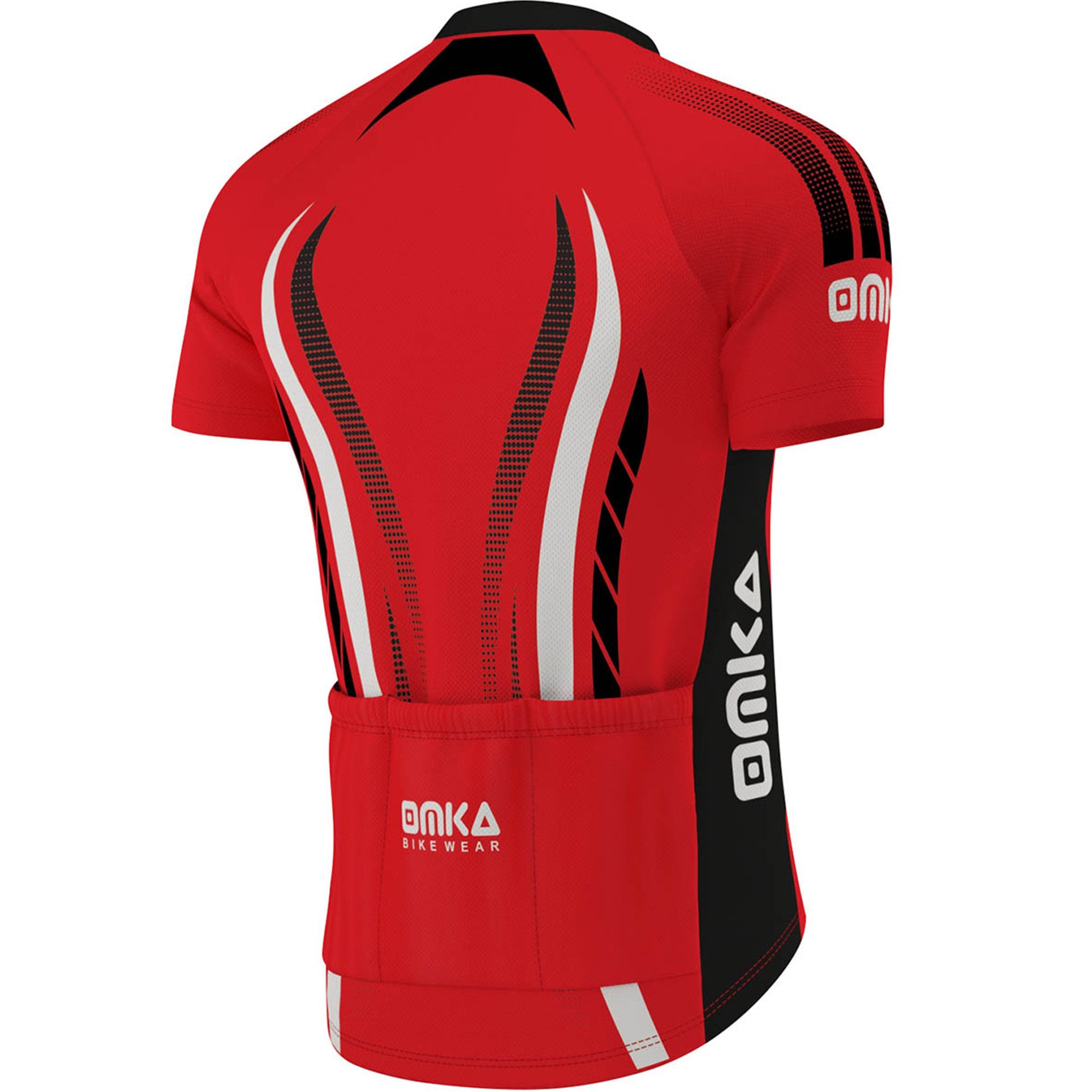 OMKA Radtrikot ME-3013 Rot/Weiß Herren Racing Performance Radtrikot mit Sublimationsdruck