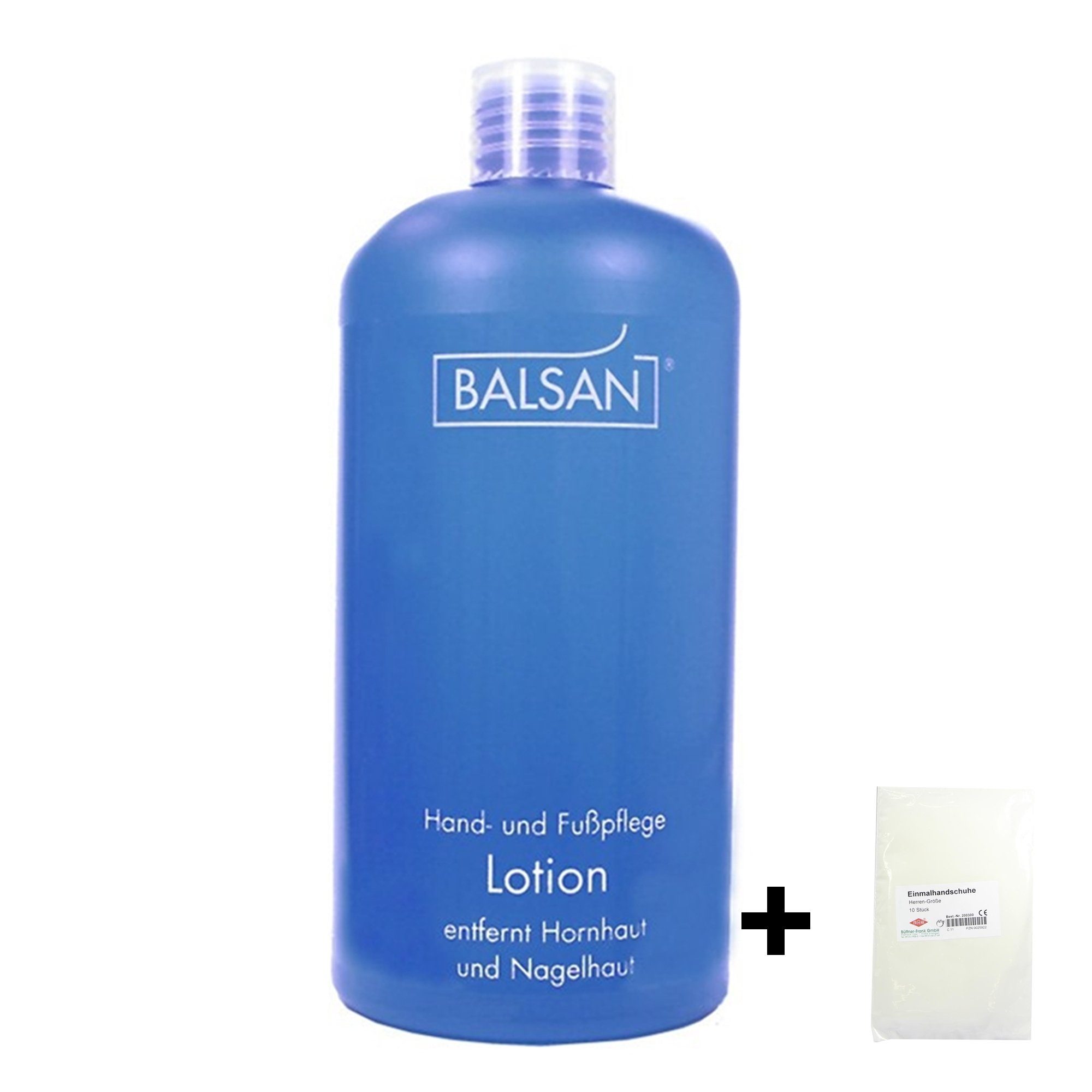 Balsan Hornhautbalsam Balsan Fußpflege Hornhautentferner 500ml+Handschuhe