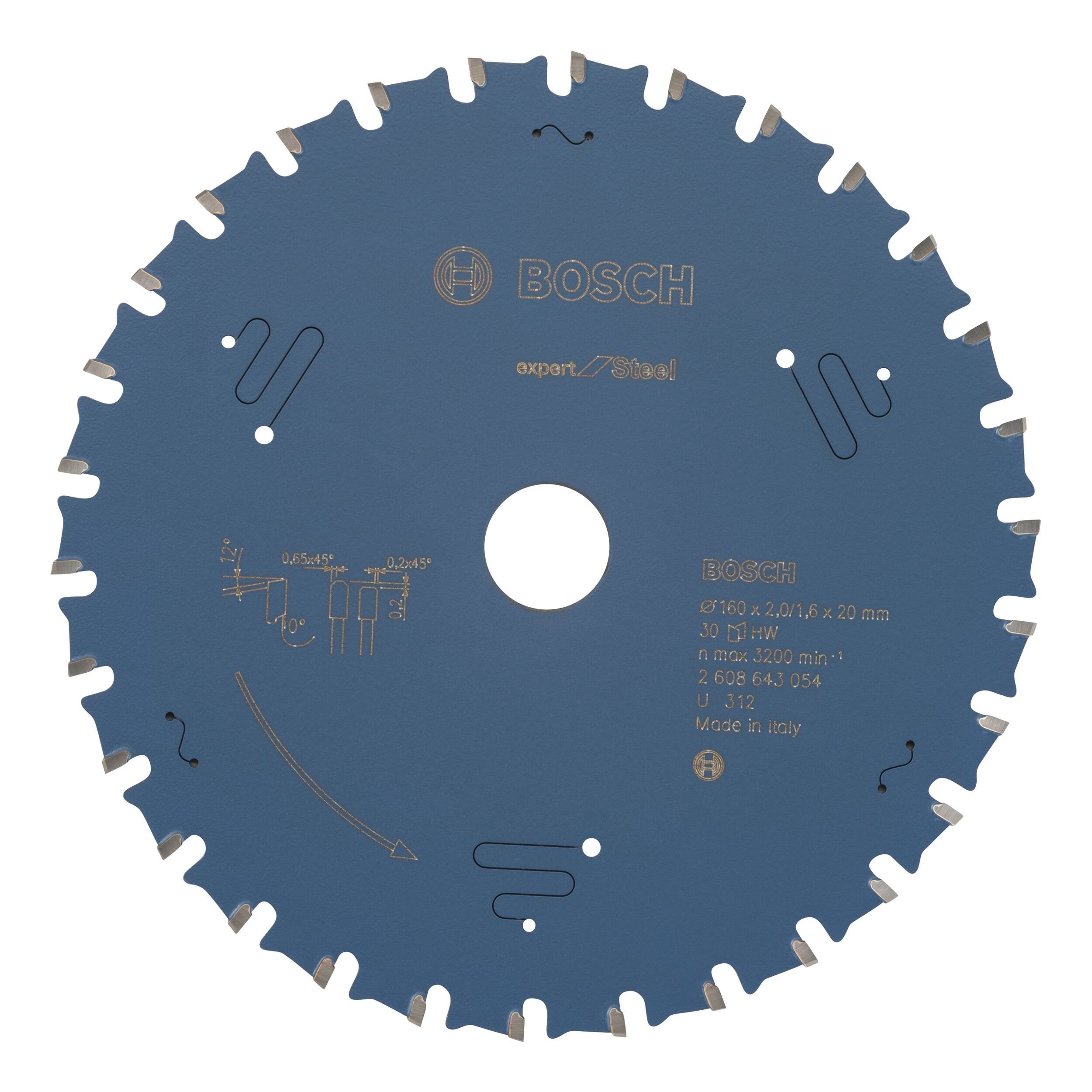 BOSCH Kreissägeblatt Expert, For Steel, 160 x 20 x 2 mm, 30 Zähne