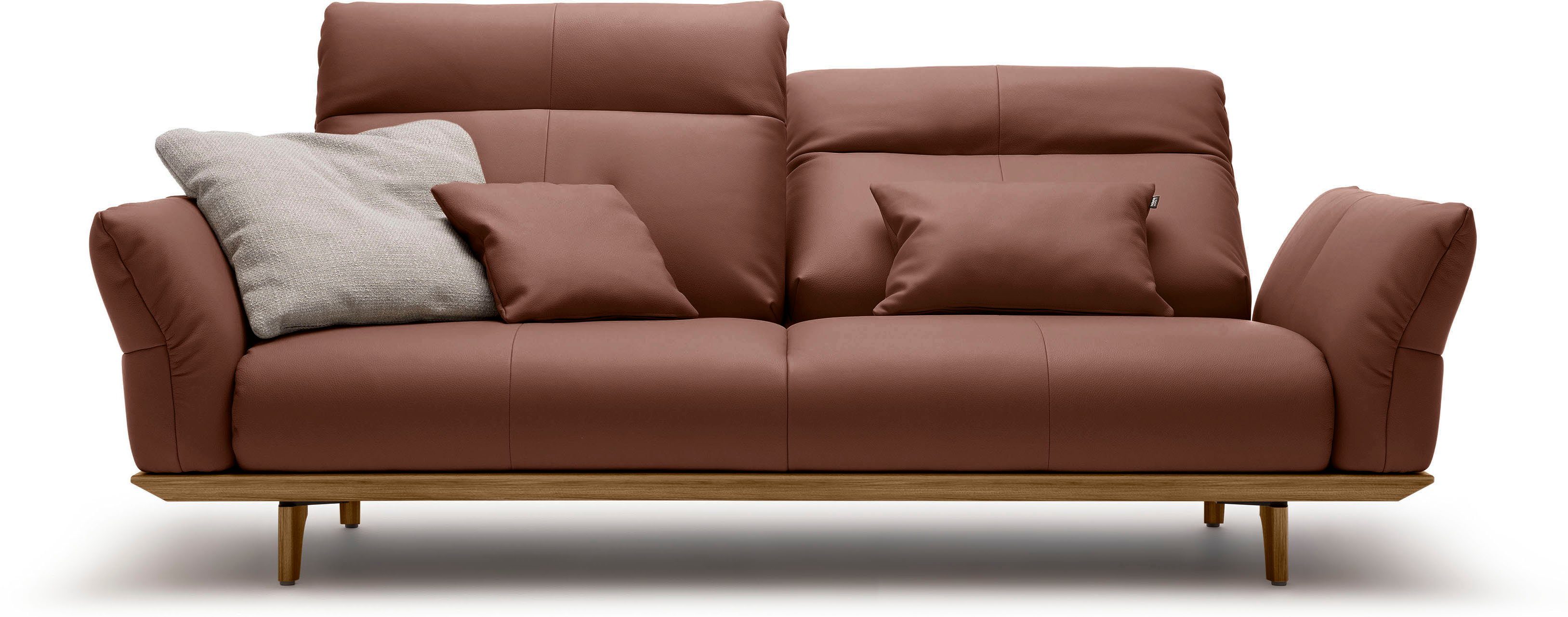 hülsta sofa 3-Sitzer hs.460, Sockel Breite Nussbaum, Füße 208 cm Nussbaum, in