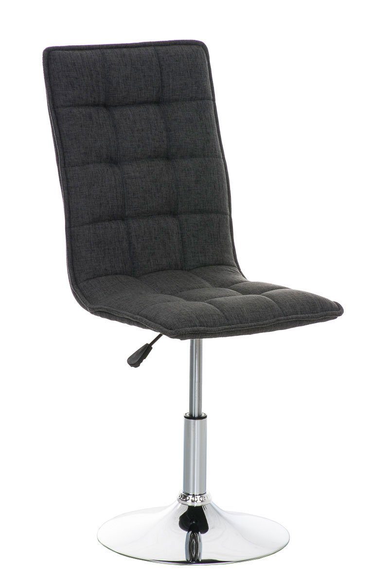 TPFLiving Esszimmerstuhl Peko mit hochwertig gepolsterter Sitzfläche - Konferenzstuhl (Küchenstuhl - Esstischstuhl - Wohnzimmerstuhl - Polsterstuhl), Gestell: Metall chrom - Sitzfläche: Stoff dunkelgrau
