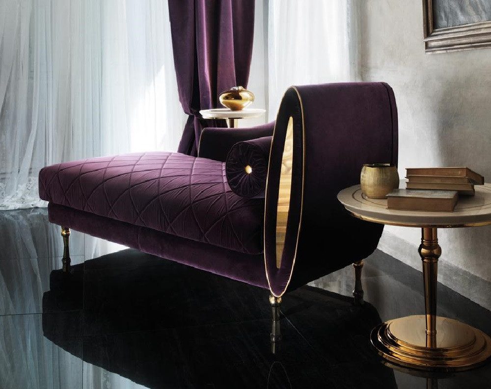 Xlmoebel Recamiere Chaiselongue im klassischen Barock-Design aus hochwertigem Stoff, 1 Teile, Hergestellt In Italy