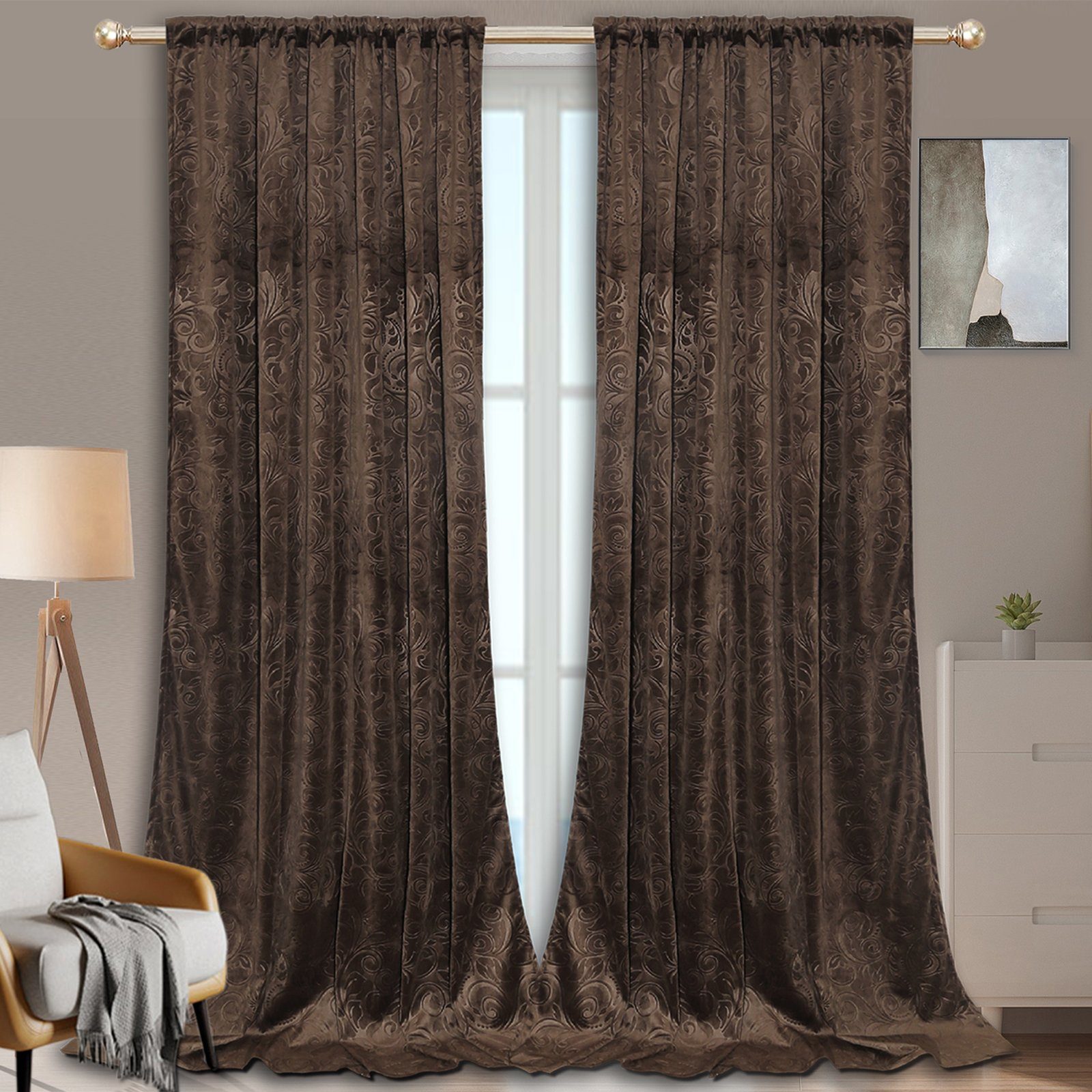 BTTO V&G Vorhang Gardinen Blickdicht Vorhang Samt Velvet Kräuselband (2 St) günstig online kaufen