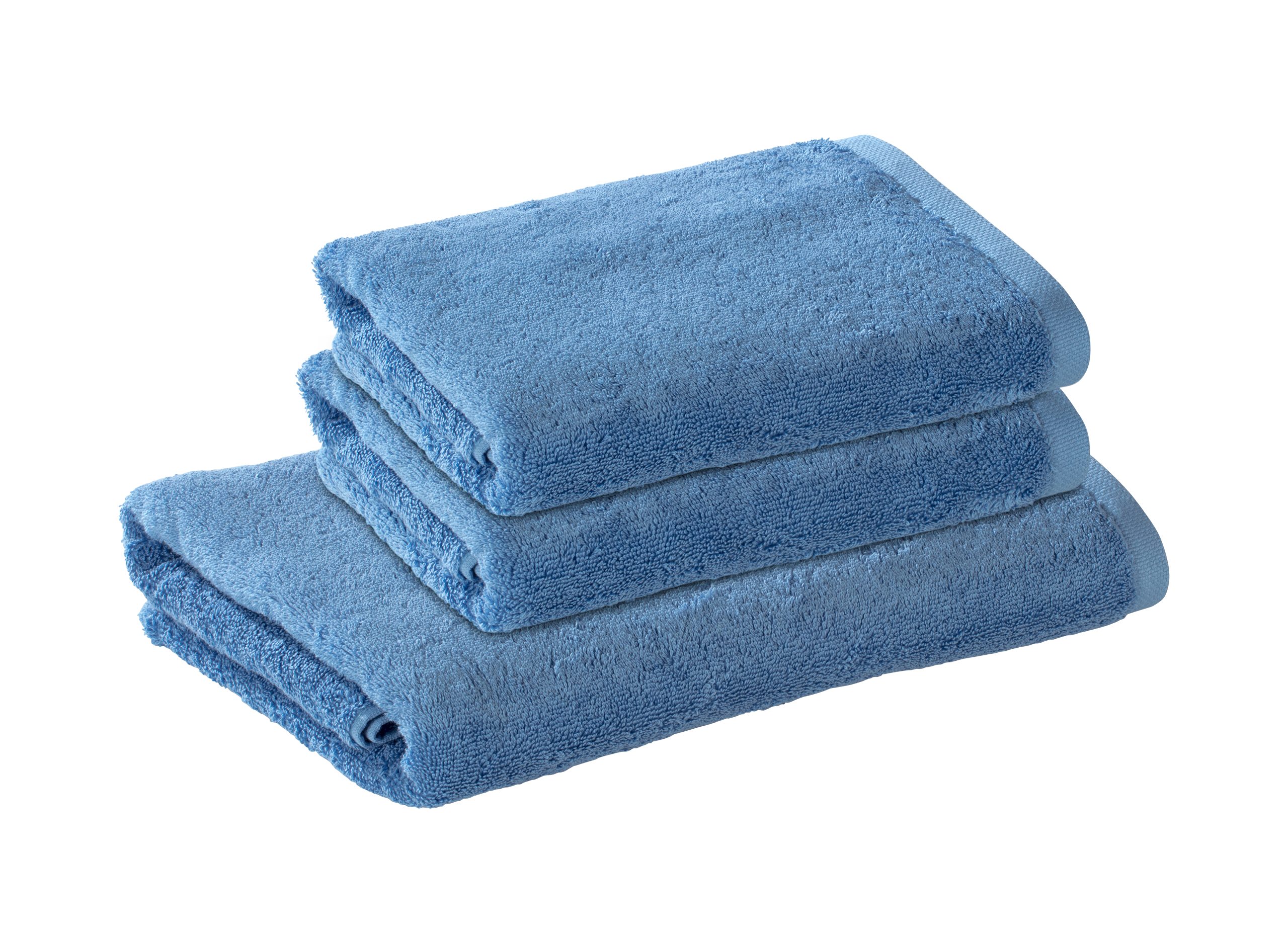 Bomlins Handtuch Set Handtücher aus 100% original ägyptische GIZA Baumwolle 650 g/m², (Royal Set, 3-tlg), Kleines deutsches Familienunternehmen -> Spüren Sie die Qualität Hellblau