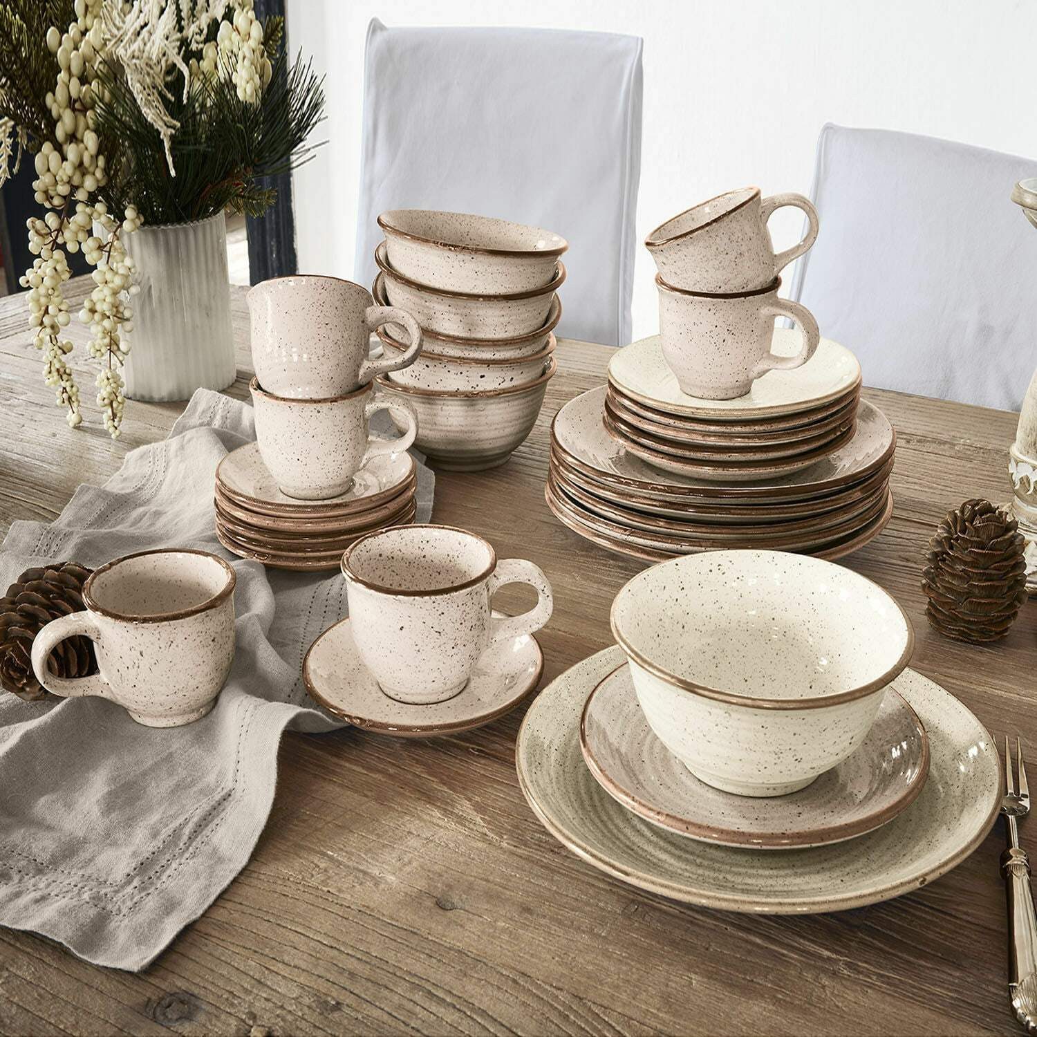 Mirabeau Geschirr-Set Geschirr 30er Set Murray beige, Steingut