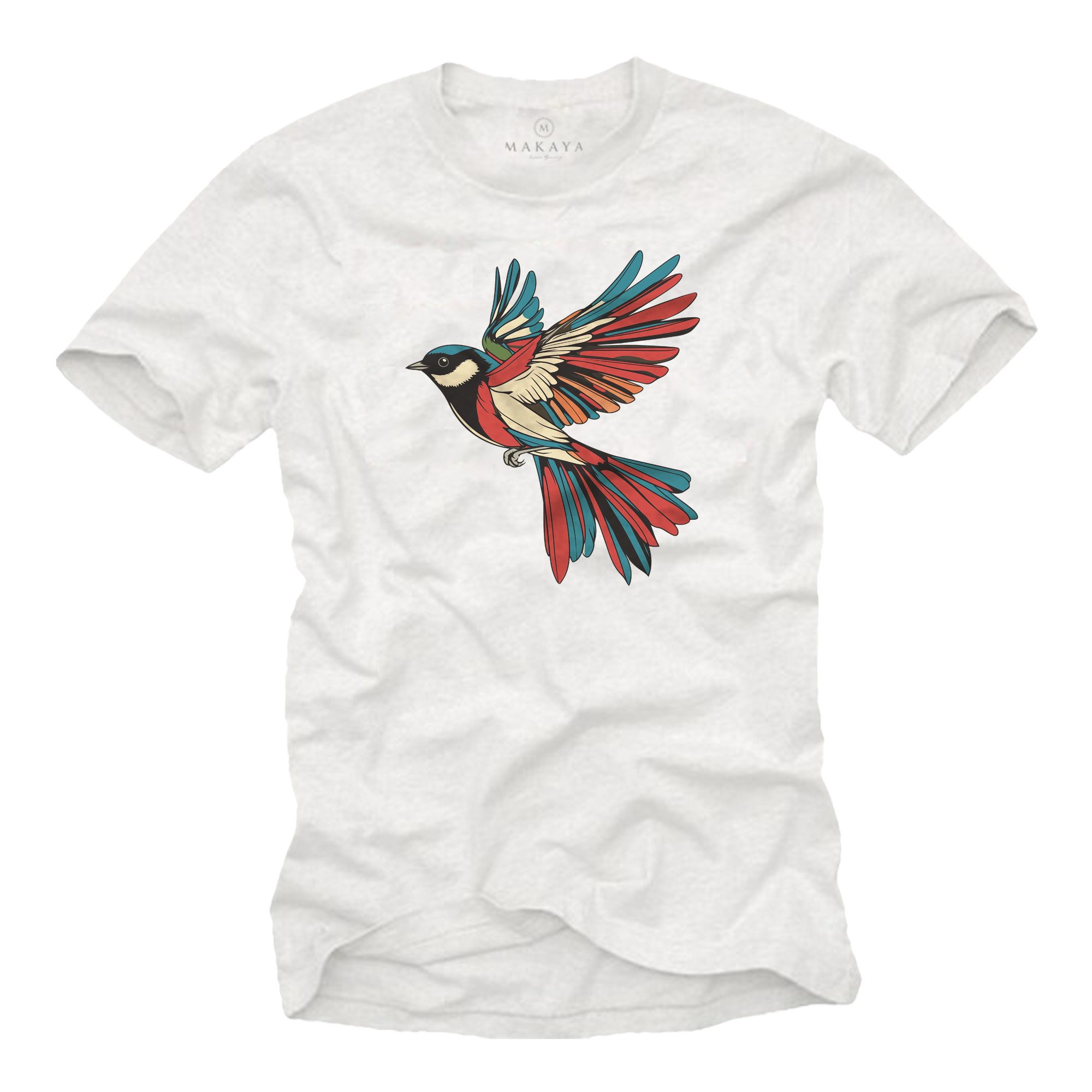 MAKAYA Print-Shirt mit Vogel Logo für günstig online kaufen