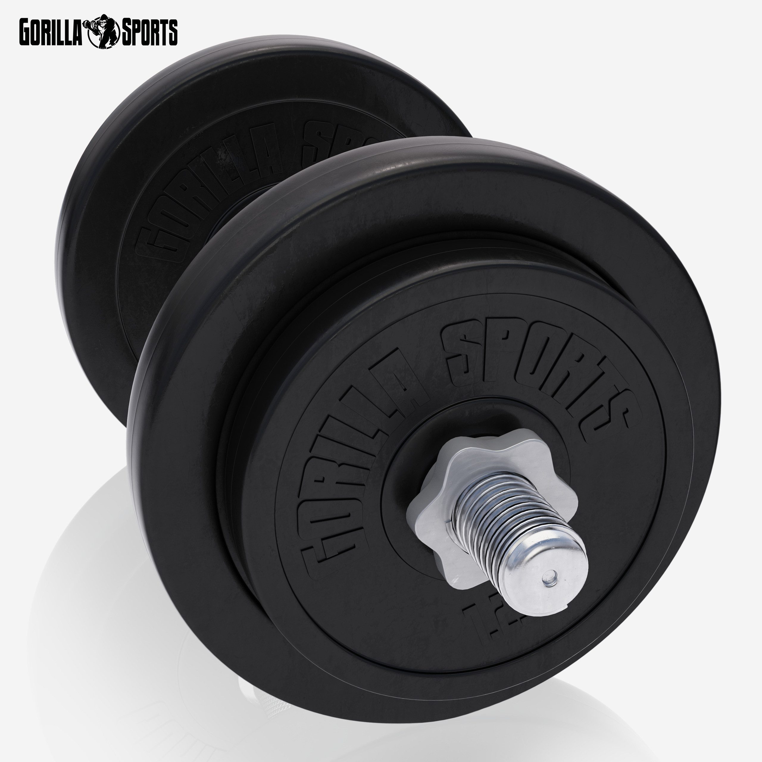 GORILLA SPORTS Kurzhantel Kurzhanteln - Verstellbare Hanteln, Standard / Gripper, Kurzhantelset, (20 kg / 30 kg Gesamtgewicht)