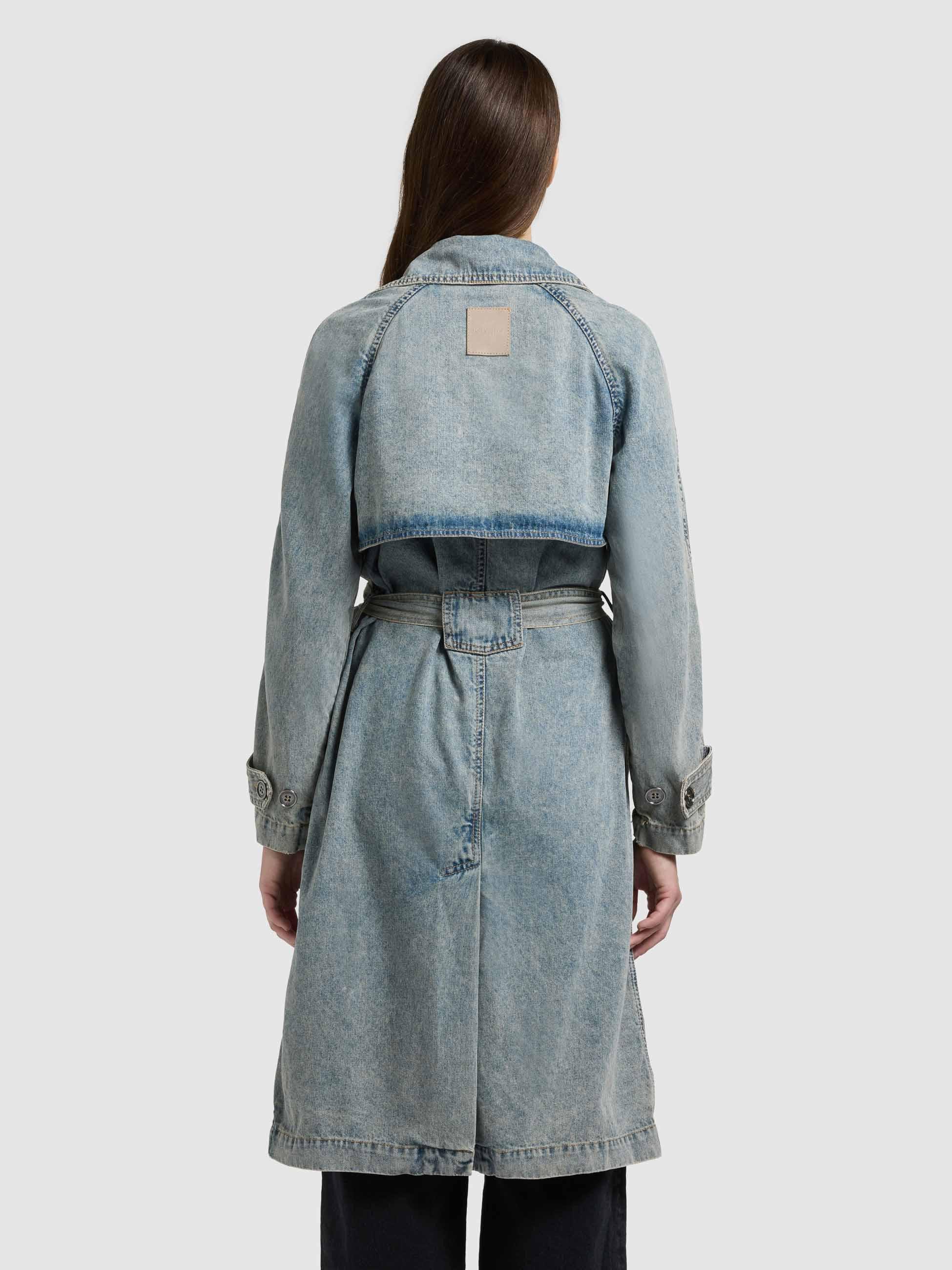 khujo Trenchcoat Enza Damen Übergangsmantel in Jeans-Optik