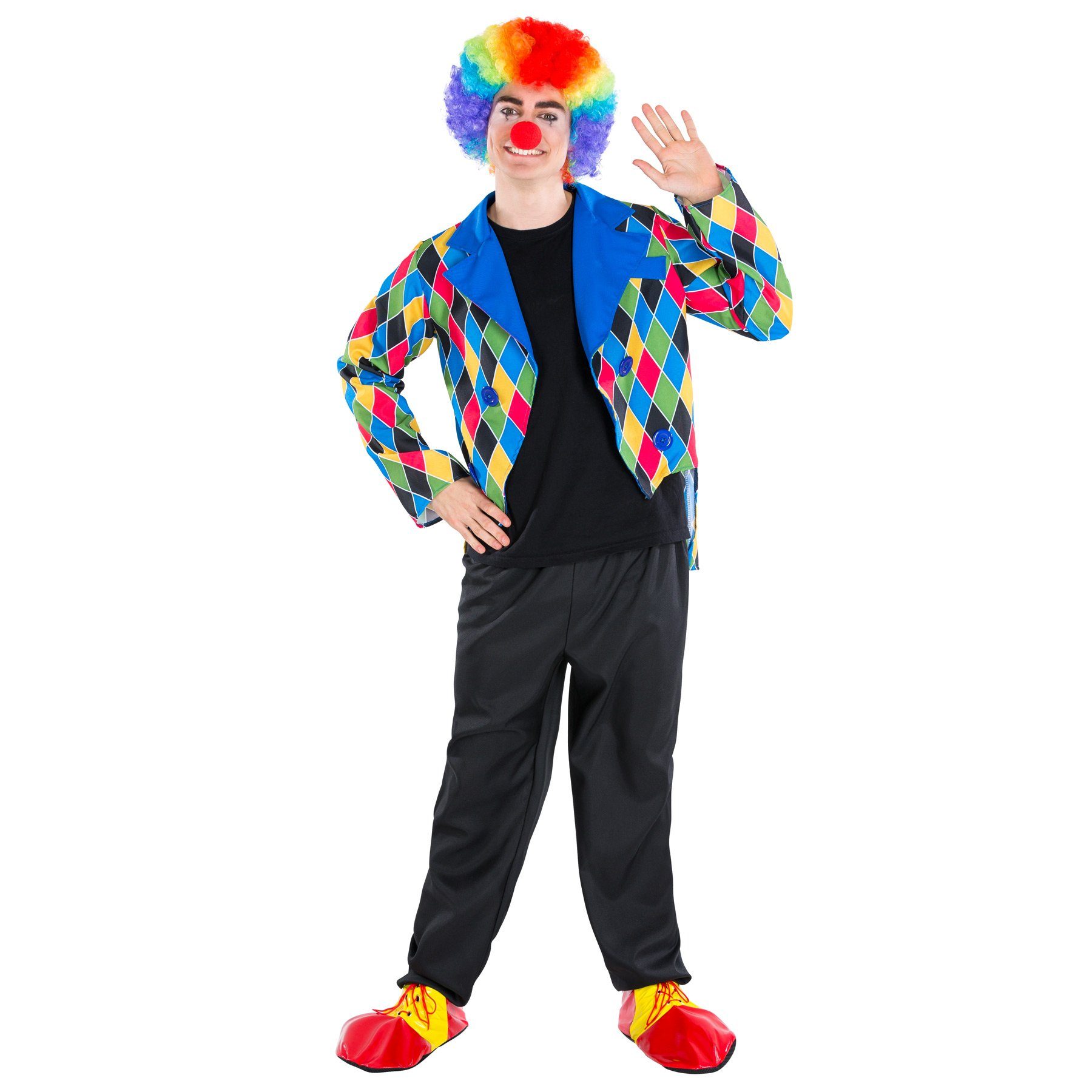 dressforfun Clown-Kostüm Herrenkostüm Clown Oleg, Bequeme, schwarze Hose mit Gummizug