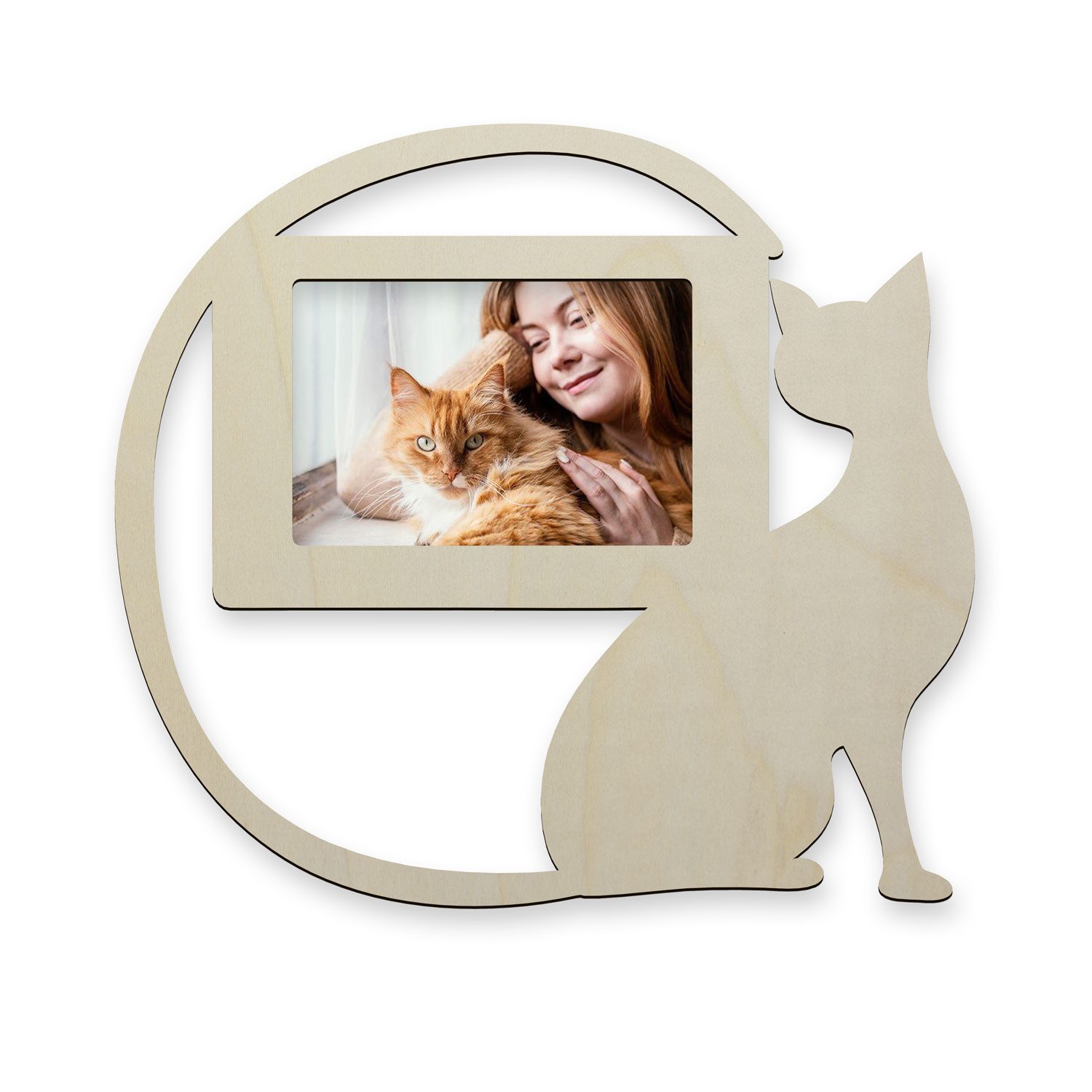 Namofactur Bilderrahmen Katze Fotorahmen aus Holz, Bilderrahmen für Katzen günstig online kaufen