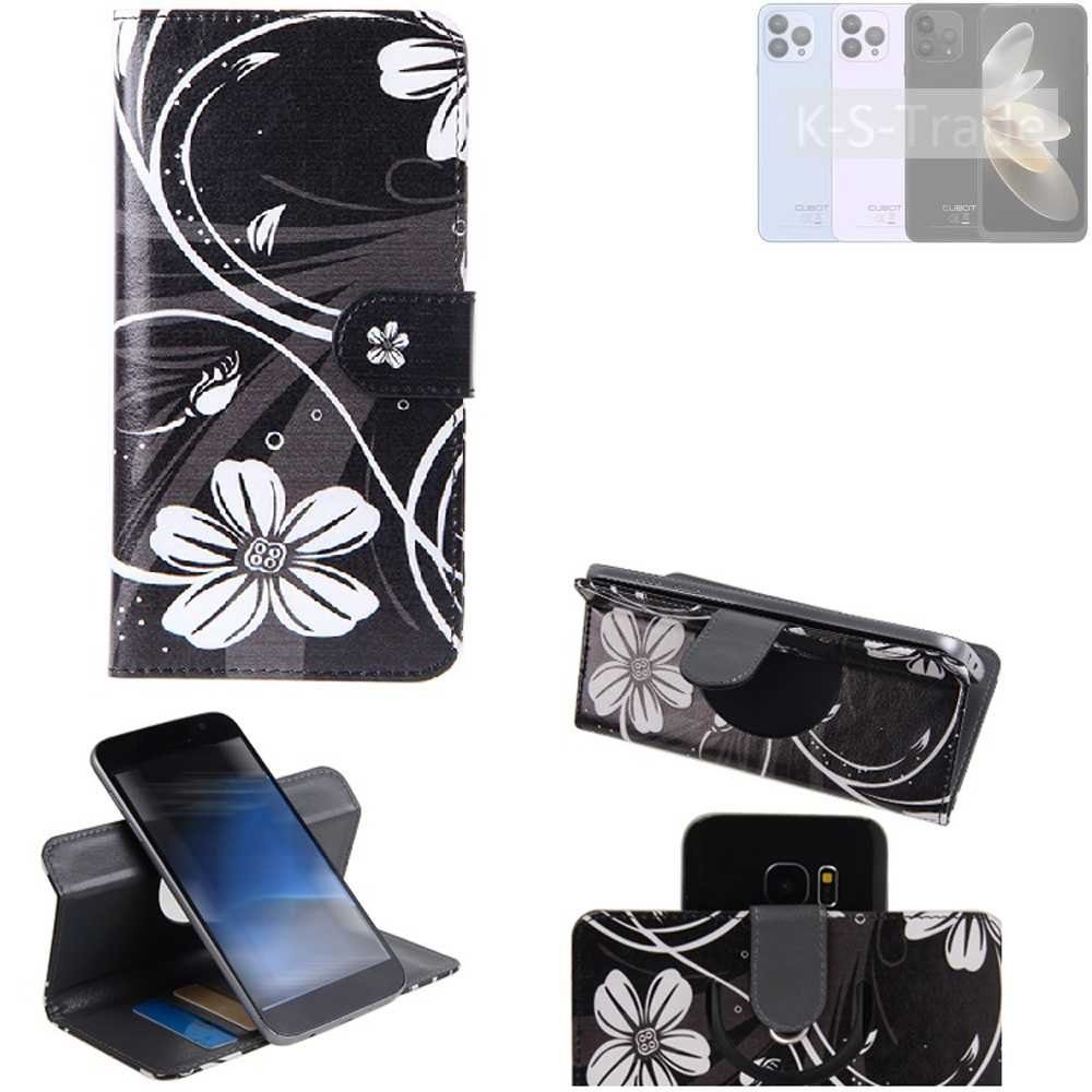 K-S-Trade Handyhülle für Cubot P80, Schutzhülle Handyhülle Hülle 360° Wallet Case “Flowers“