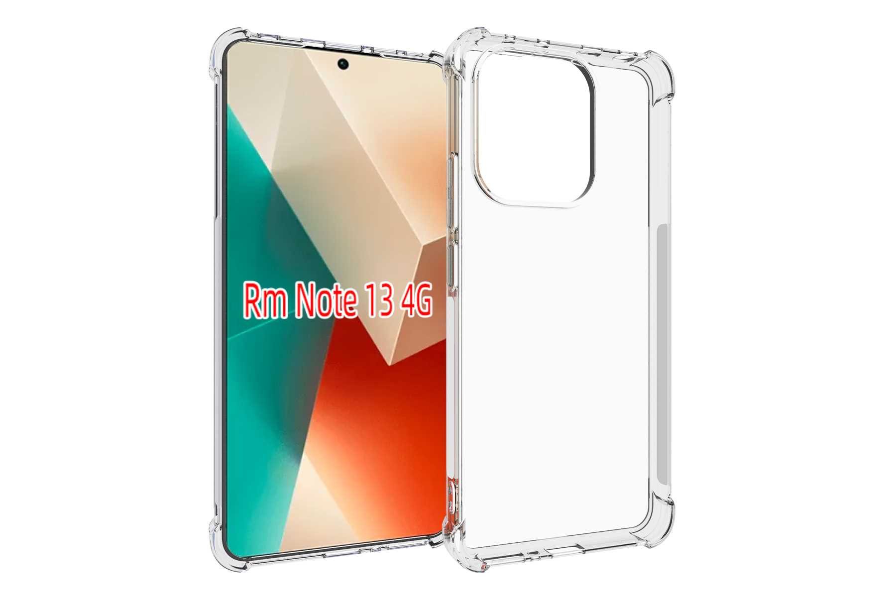 mtb more energy Smartphone-Hülle Clear Armor Case für Xiaomi Redmi Note 13 4G, Transparente TPU Schutzhülle Case Backcover mit Anti-Shock Verstärkung