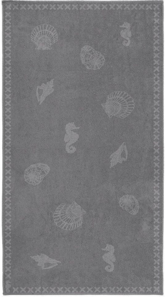 Seahorse Strandtuch Shells, Jacquard-Velours (1-St), mit Meeres Motiven