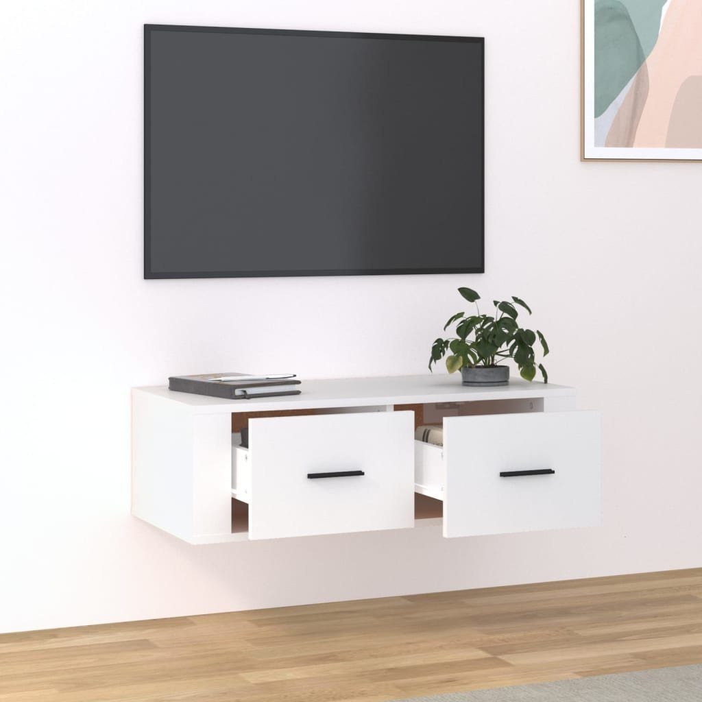 Weiß 80x36x25 Holzwerkstoff cm TV-Schrank vidaXL TV-Wandschrank (1-St)