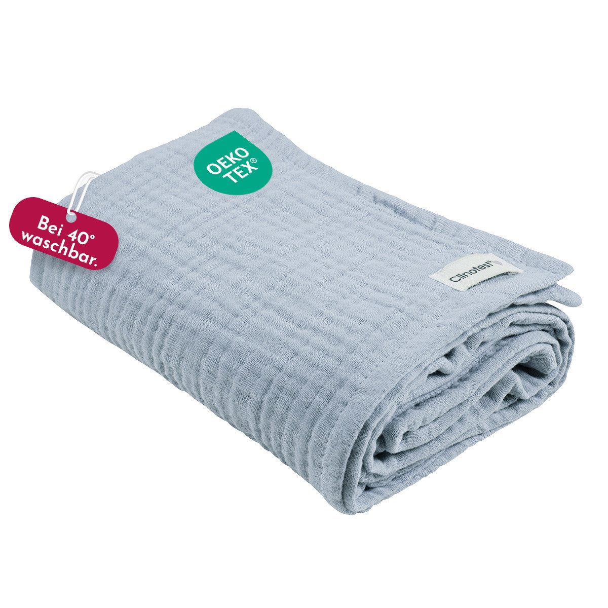Babydecke Musselintuch für Babys 80x80cm, 100% Musselin-Baumwolle, Clinotest, waschbare Mulltücher ohne Einlaufen - saugstarke Baby Spucktücher