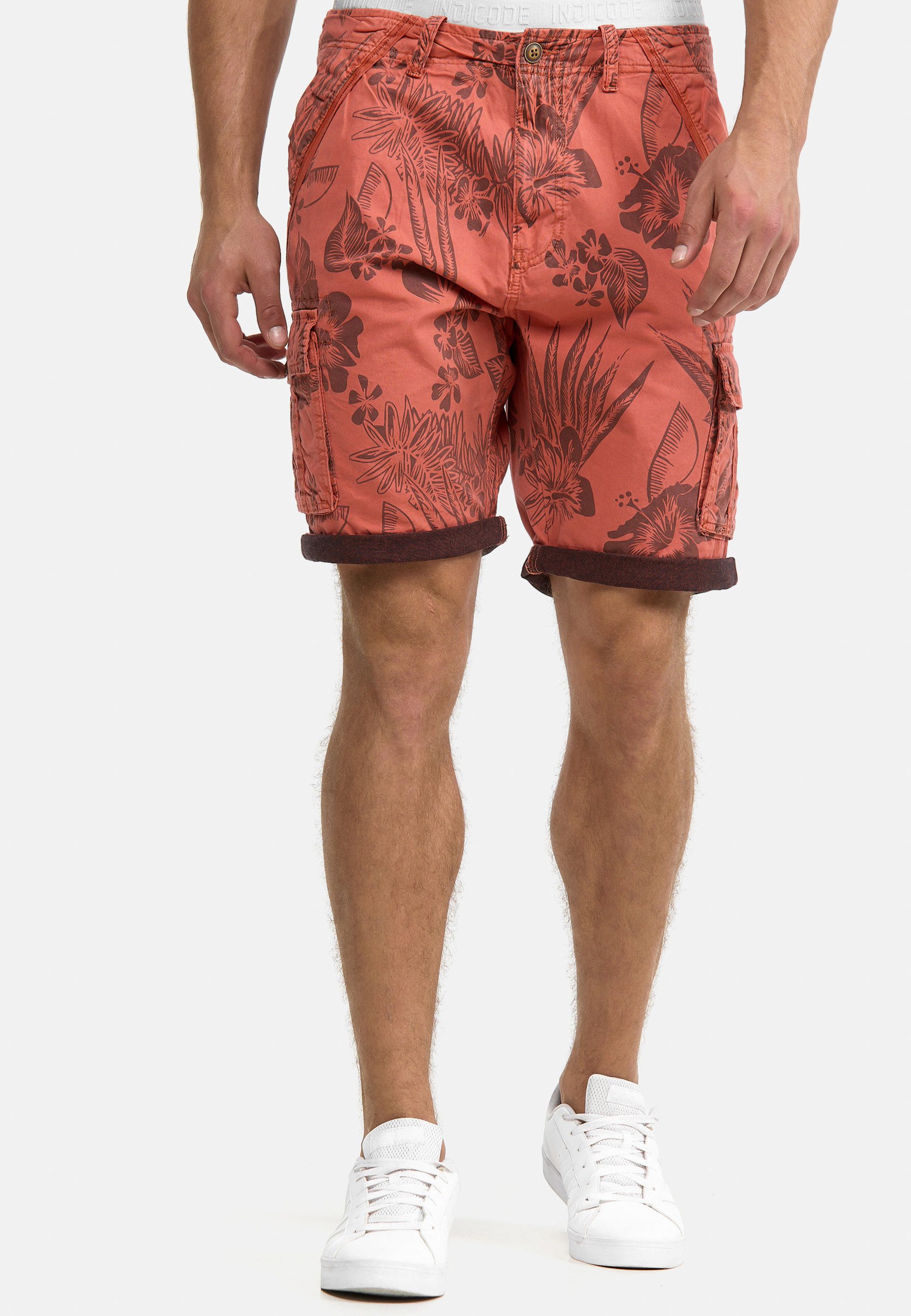 INDICODE Cargoshorts Herren Albert Cargo Shorts Herrenshorts Hawaiishorts mit 6 Taschen, 100% Baumwolle