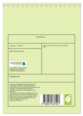 CALVENDO Wandkalender Heilpflanzen (Tischkalender 2024 DIN A5 hoch), CALVENDO Monatskalender