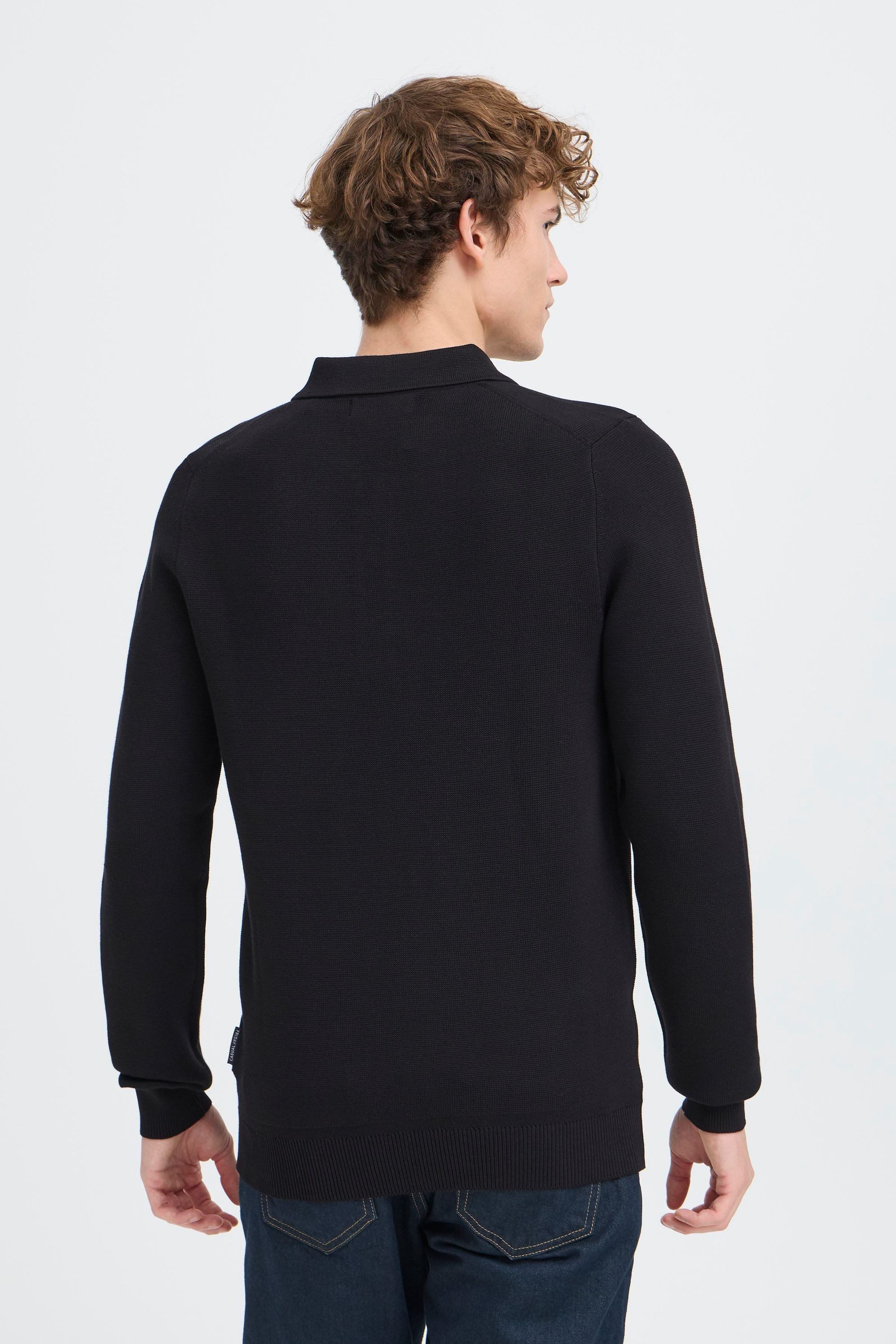 Casual Friday Strickpullover CFAbel Modischer Feinstrickpullover mit Polo-Kragen