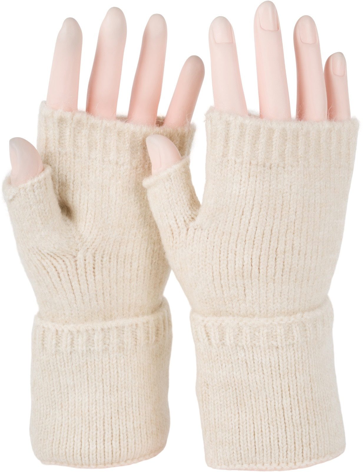 styleBREAKER Strickhandschuhe Fingerlose Strickhandschuhe Einfarbig (1-St) günstig online kaufen