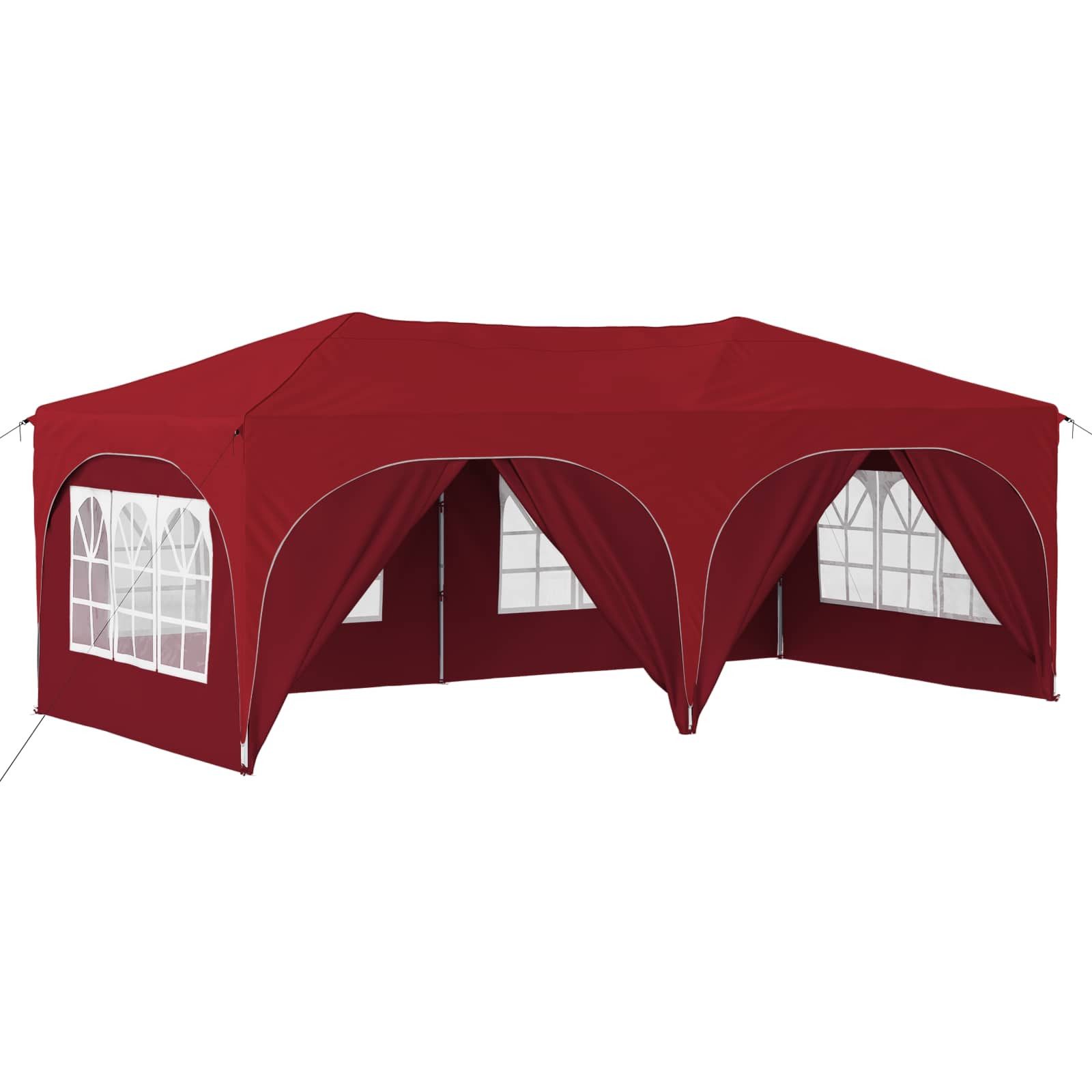 vidaXL Partyzelt Pop-up Partyzelt 575 x 288 x 245 cm Bordeauxrot Oxford-Stoff