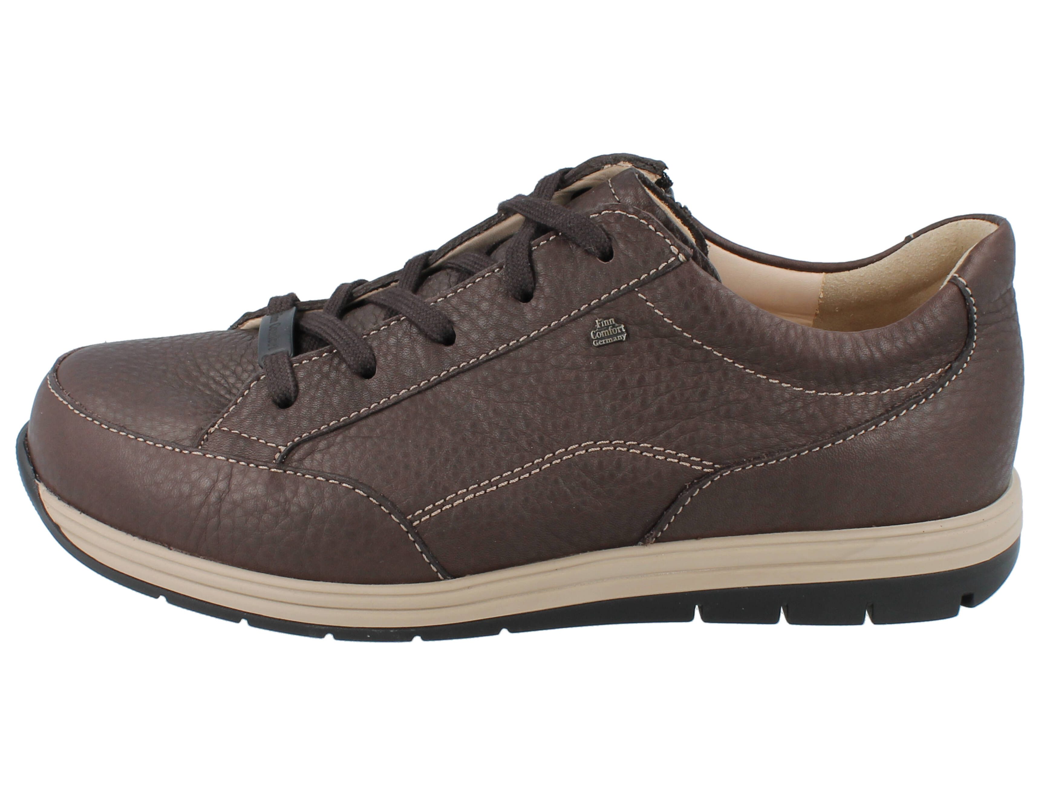 Finn Comfort FINN COMFORT Osorno Herren Schnürhalbschuhe mit Reißverschluss braun Schnürschuh Wechselfußbett