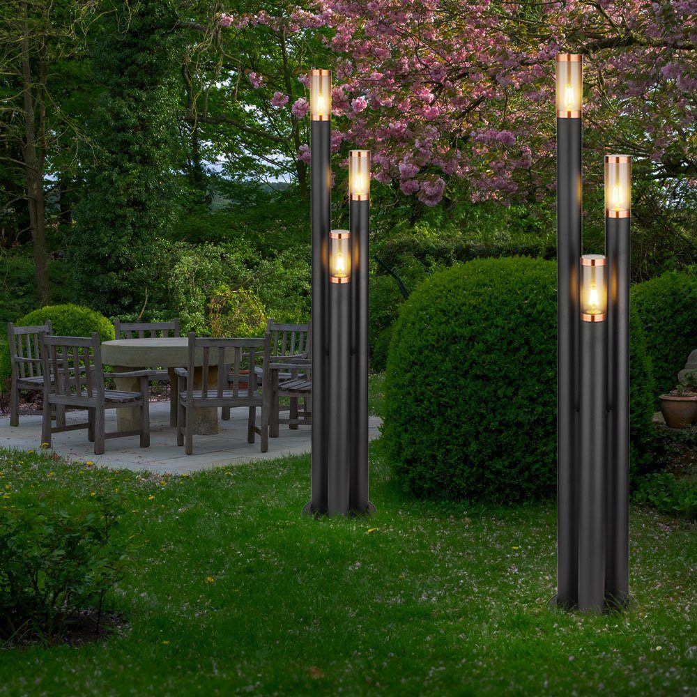 inklusive, etc-shop Edelstahl Außen nicht Gartenleuchte Wegeleuchten Leuchtmittel Standleuchte Außenlampe Pollerleuchte,