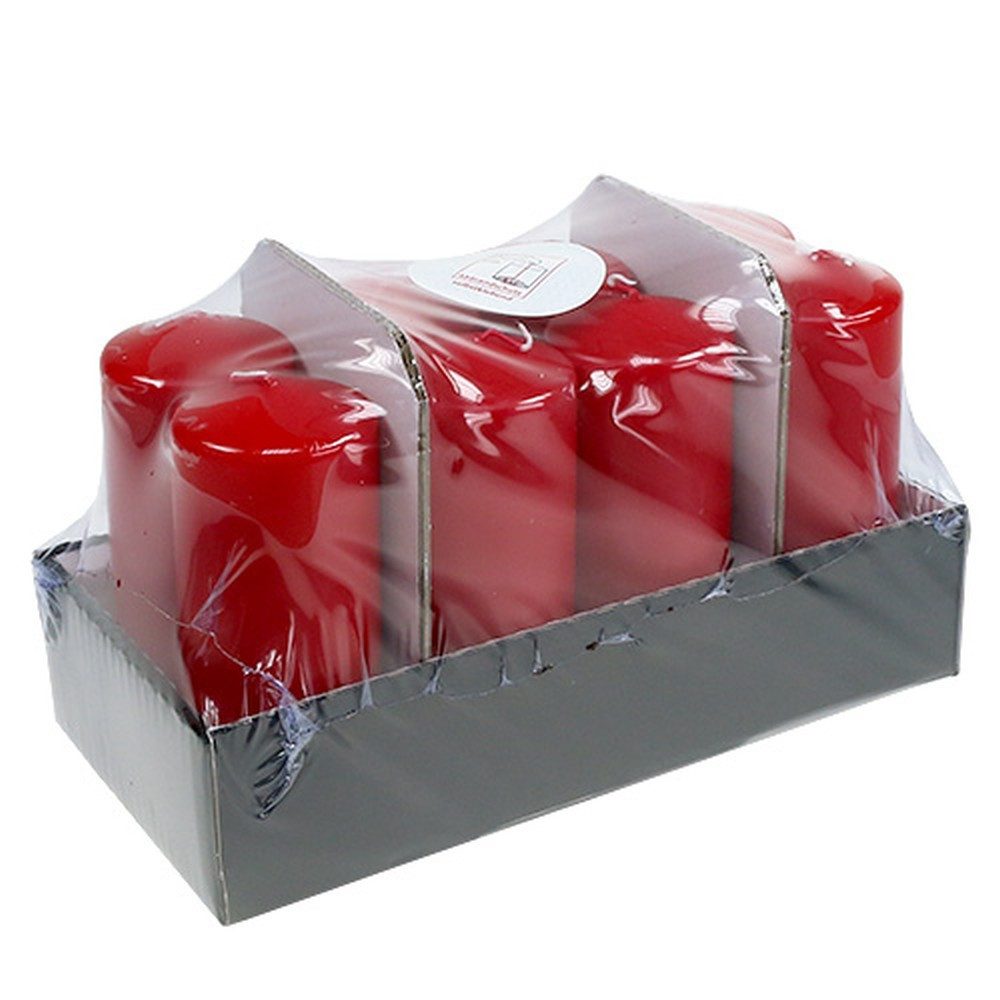 Wiedemann Kerzen Stumpenkerze Stumpenkerze Rot 150/60, 8er Set, Tischdeko, Adventskerzen, 8 Stück