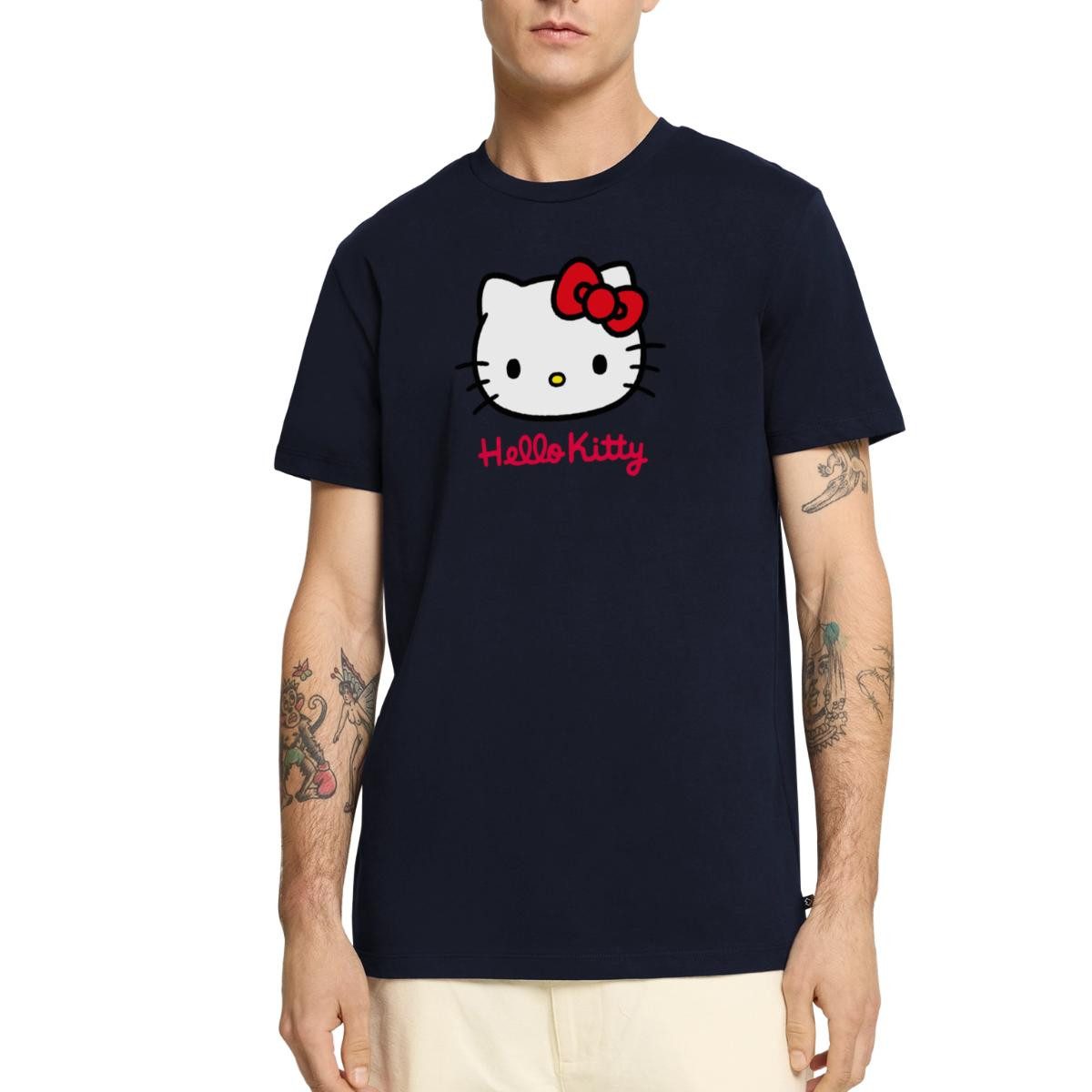 Spreadshirt T-Shirt Hello Kitty Klassisch Mit Schriftzug Männer Premium T-Shirt (1-tlg)