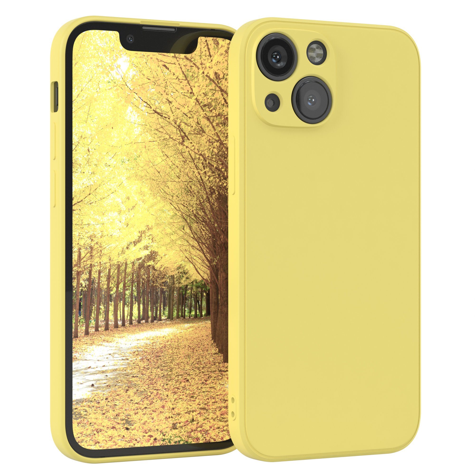 EAZY CASE Handyhülle TPU Hülle für Apple iPhone 13 Mini 5,4 Zoll, Handy Softcase stoßfest Hülle mit Kameraschutz bumper TPU Hülle Gelb