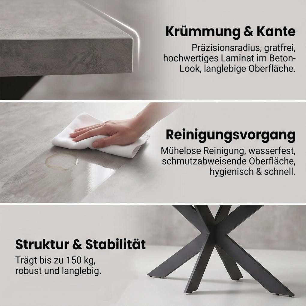 Jiexi Essgruppe Tisch-und Stuhlset, Ausziehbarer Esstisch (130–170 cm) mit 4-6 Stühlen – Bild 3 von 5