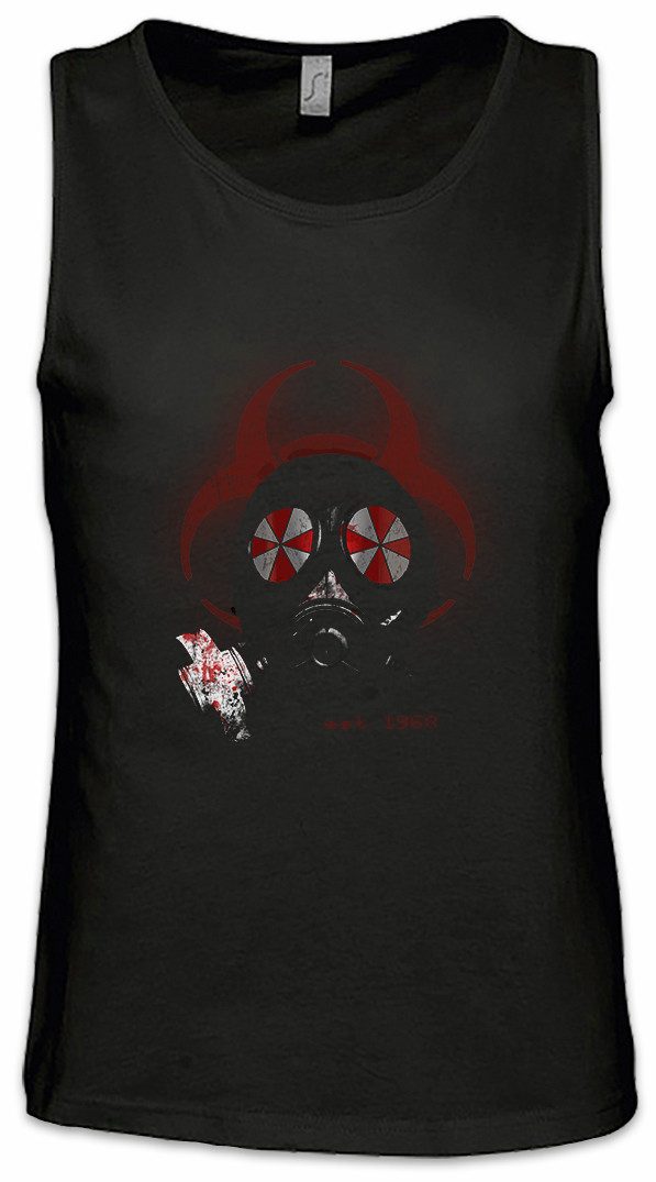 Urban Backwoods Tanktop Gas Mask Biohazard Umbrella Ärmelloses T-Shirt Resident Corp Evil Logo Corporation Game Gamer Horror