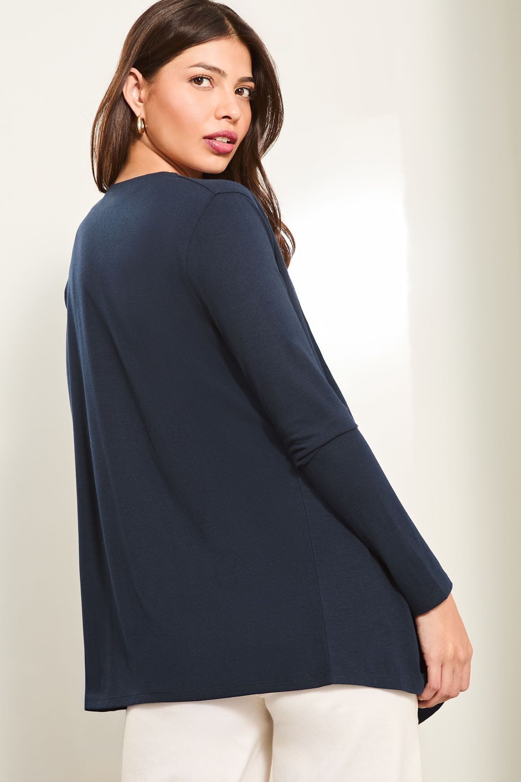 LIPSY Strickjacke Lipsy Strickjacke mit Wasserfallkragen, Regular (1-tlg)