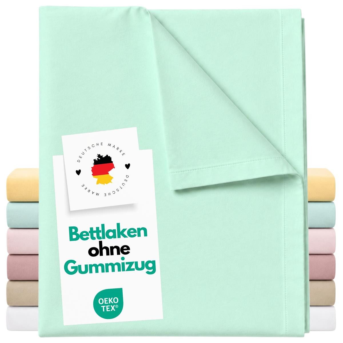 Carpe Sonno Betttuch Bettlaken ohne Gummizug Baumwolle 140x250 Haustuch klassisch glatt, Baumwolle, Gummizug: ohne, (1 Stück), Vielseitig verwendbar: Sommerdecke, Strandtuch, Überwurf uvm.