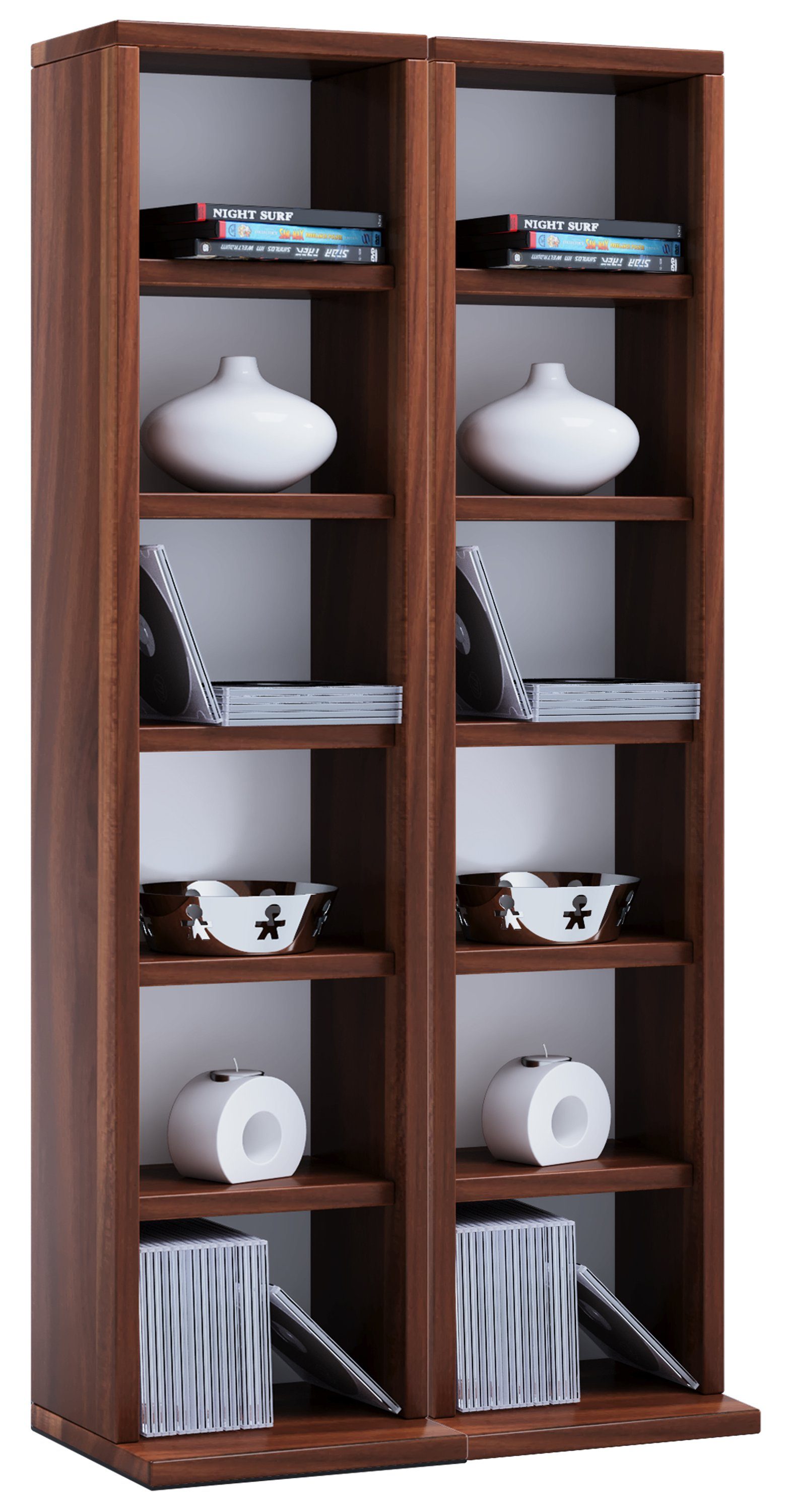 VCM CD-Regal Holz CD DVD Stand Regal Schrank Ständer Milano