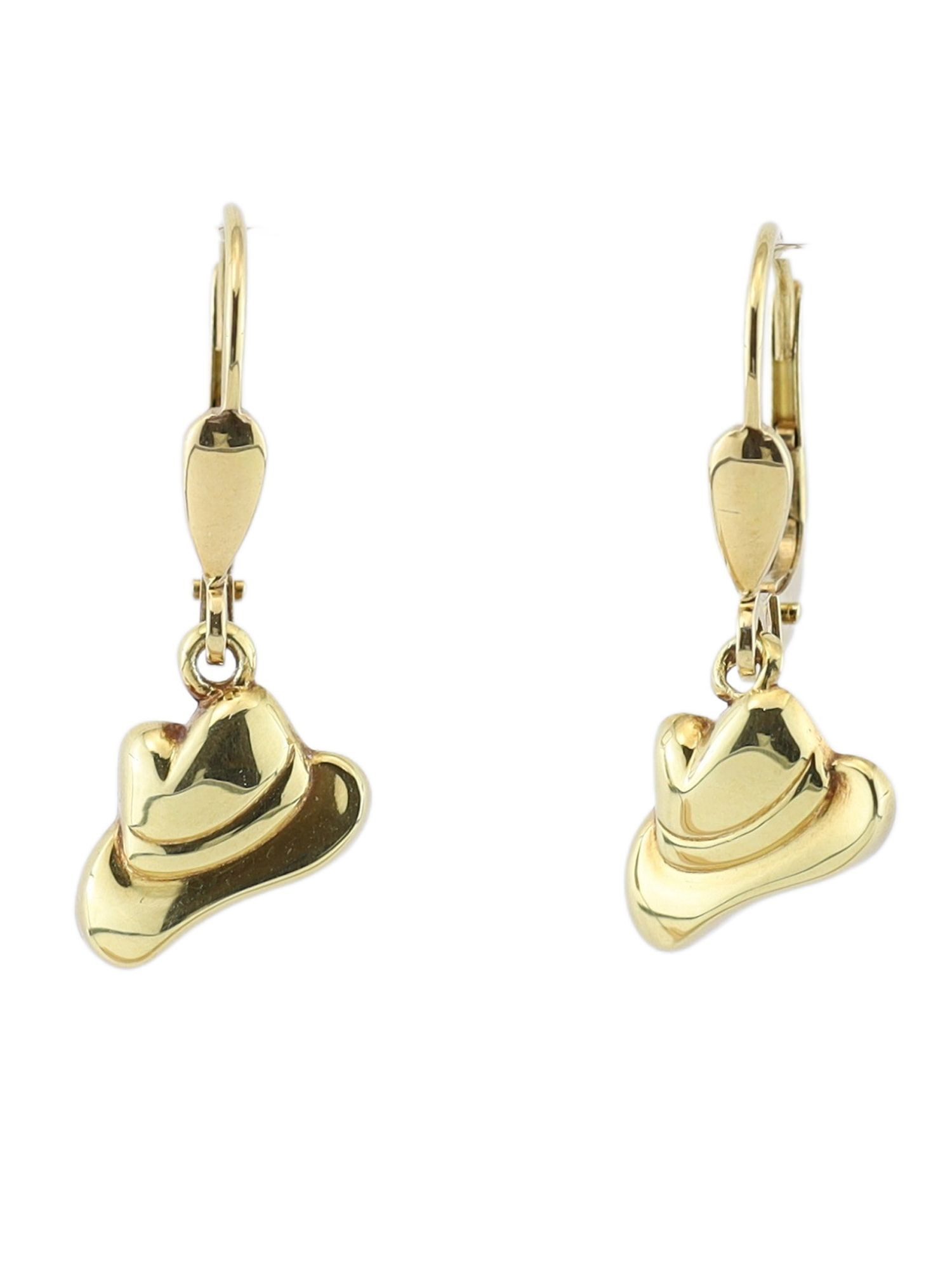 Miamar Paar Ohrstecker 402394, MIAMAR 0402394 Mädchen Ohrringe Hut 14 Karat (585) Gelbgold Gold