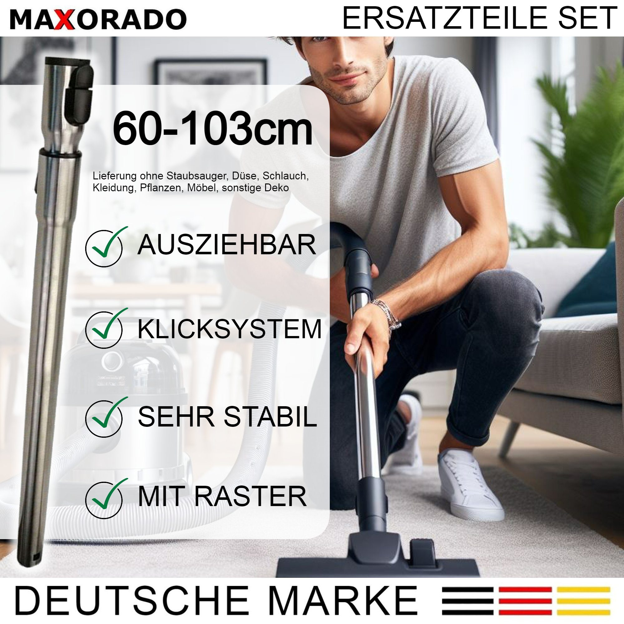 Maxorado Staubsaugerrohr Rohr Griff für Miele S8340 S8330 8370 Compact C1 C2 Complete C3, Zubehör für Miele S8, Miele S6, Miele S2, Miele S4, Miele S8340, Miele C1, Miele C2, Miele C3, 10275580 9265991 9265990 5658811 5658812 5658813 Zubehör