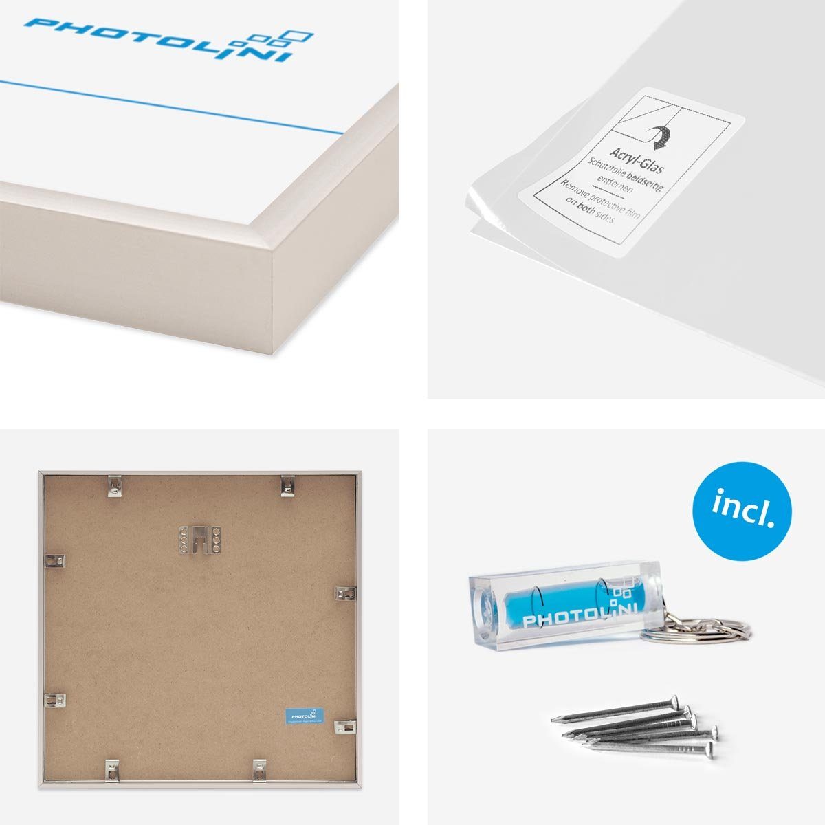 PHOTOLINI Bilderrahmen 3er Set Aluminium Modern günstig online kaufen