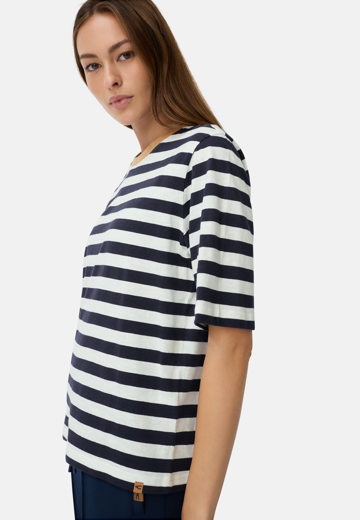 camel active T-Shirt mit Streifenmuster Kurzarm
