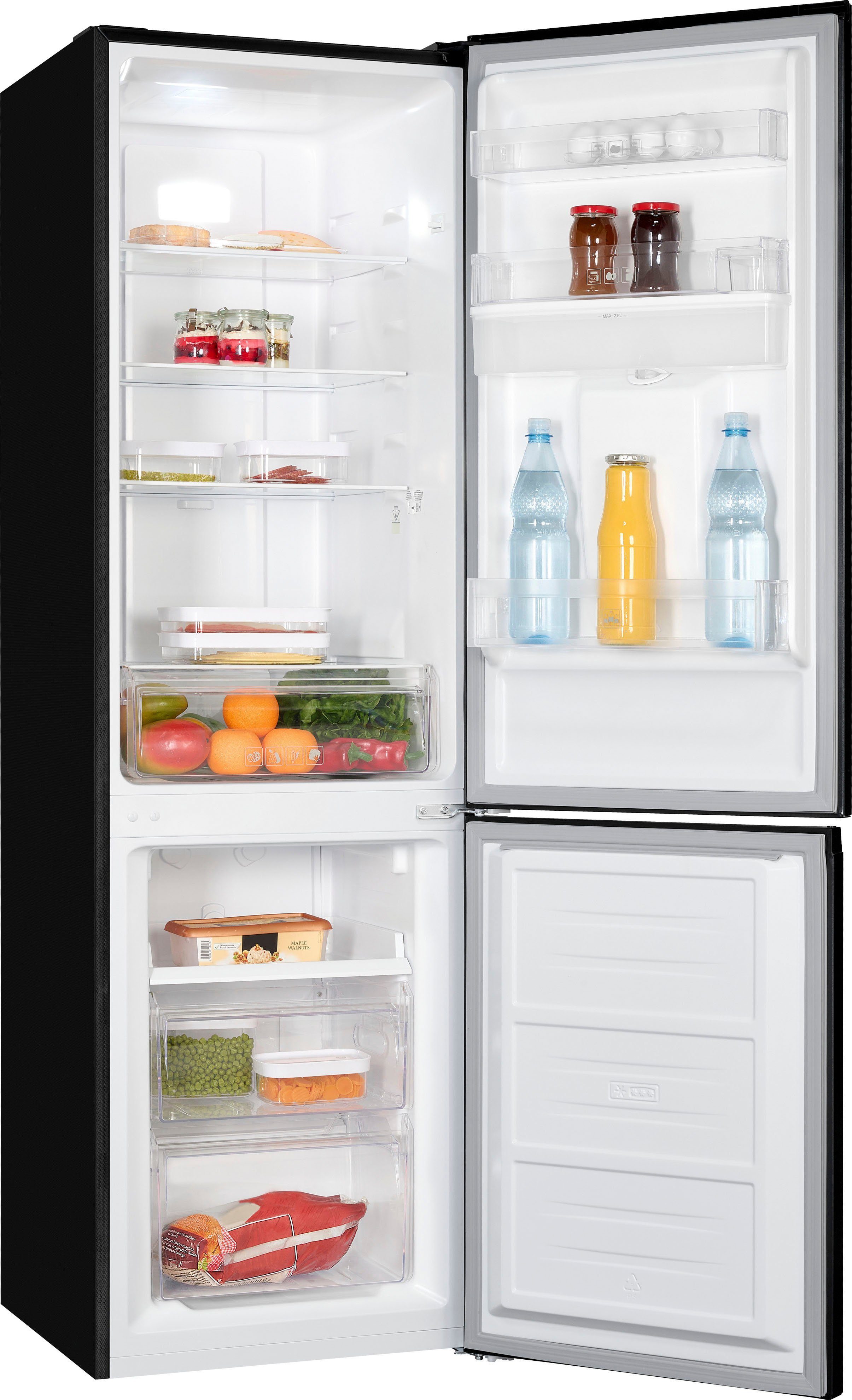 exquisit Kühl-/Gefrierkombination KGC265-70-NF-WS-040C, 180,5 cm hoch, 54 cm breit, EEK C, 251 L Nutzinhalt, NoFrost, Wasserspender
