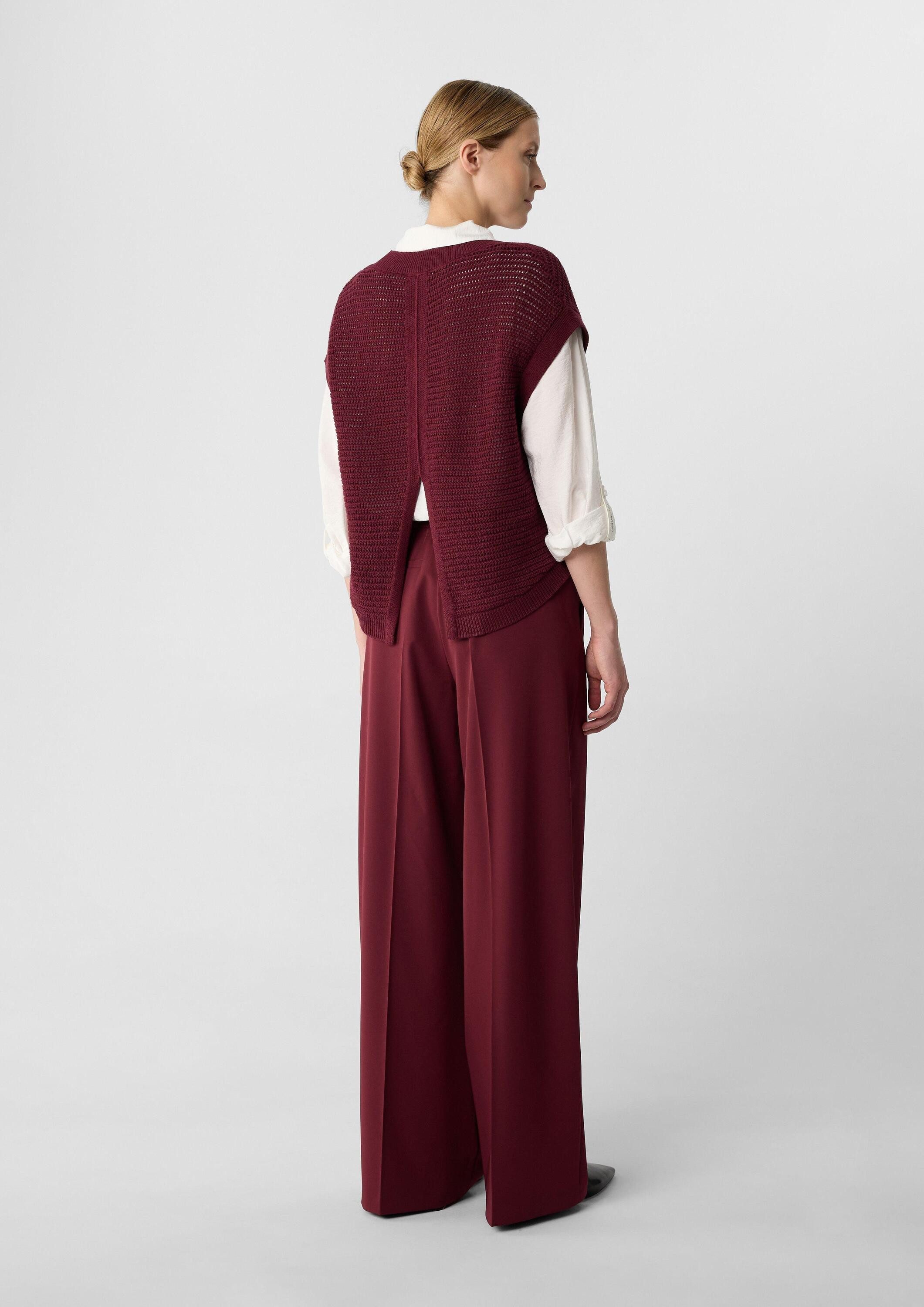 comma Chinos Hose Wide-Leg-Hose aus Jersey mit Elastikbund