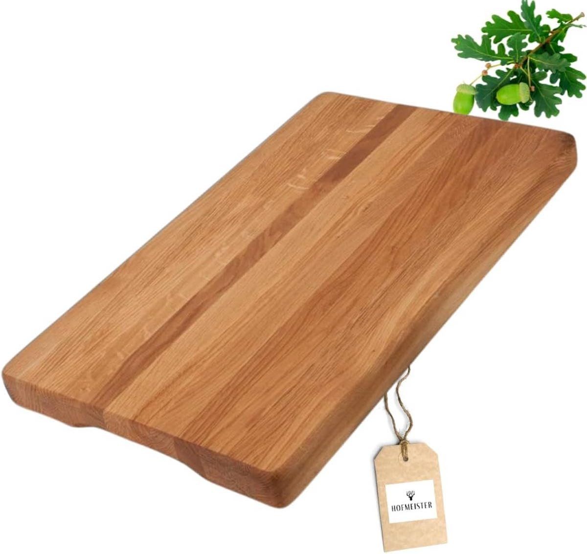 Hofmeister Schneidebrett Hofmeister Raban Schneidebrett 50 x 30 cm Küchenbrett mit Griffmulde, Eichenholz